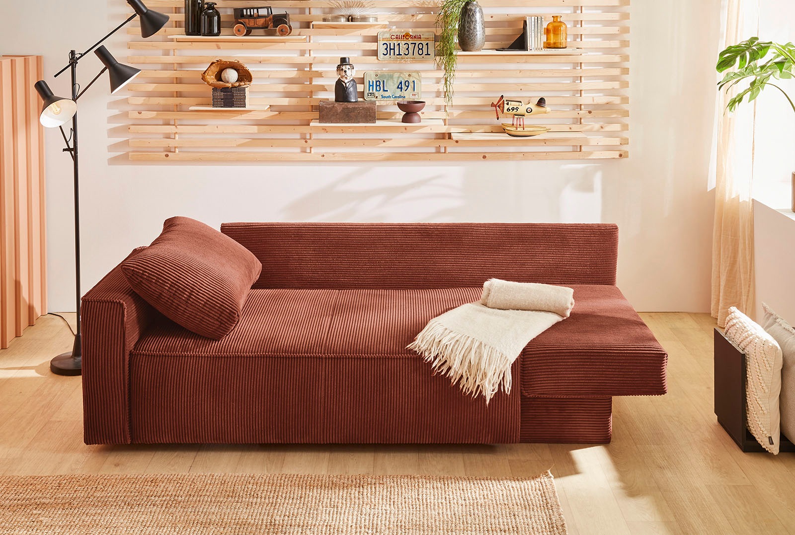 Jockenhöfer Gruppe Schlafsofa "Ron, B: 185 cm, Liegefl. 82x200 cm" mit Schlaffunktion & Bettkasten, Federkern