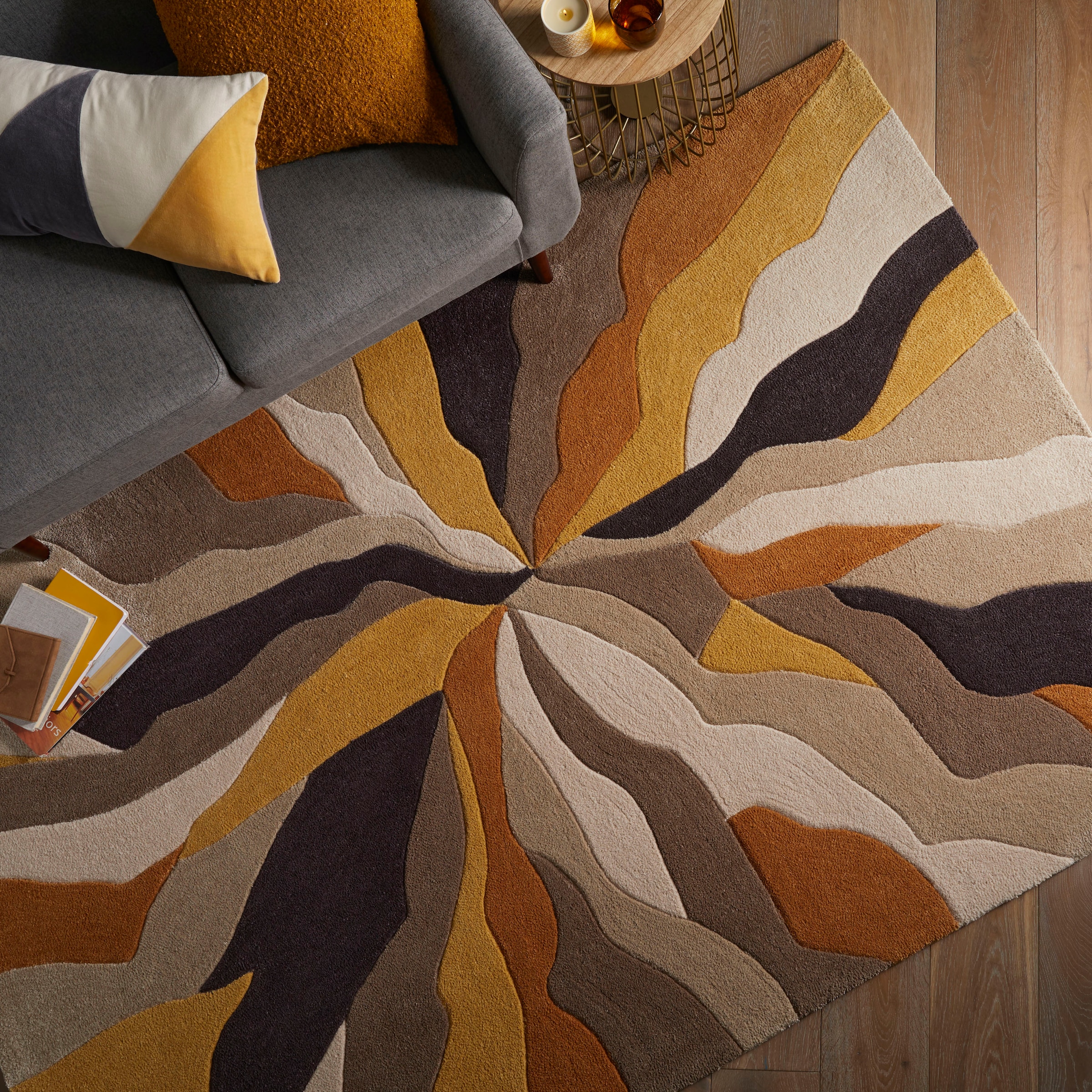 Teppich bestellen | RUGS mehrfarbig gemustert »Splinter«, BAUR rechteckig, fußbodenheizungsgeeignet, FLAIR