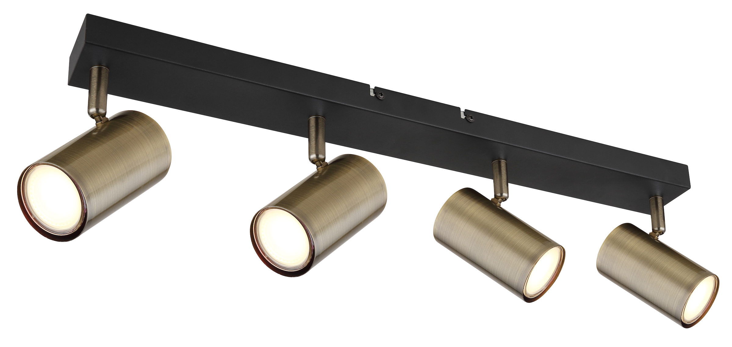 GLOBO LIGHTING Deckenspot »ROBBY« GU10 1 Stk. Strahler Schwarz/Alt-Messing, GU10, schwenkbar