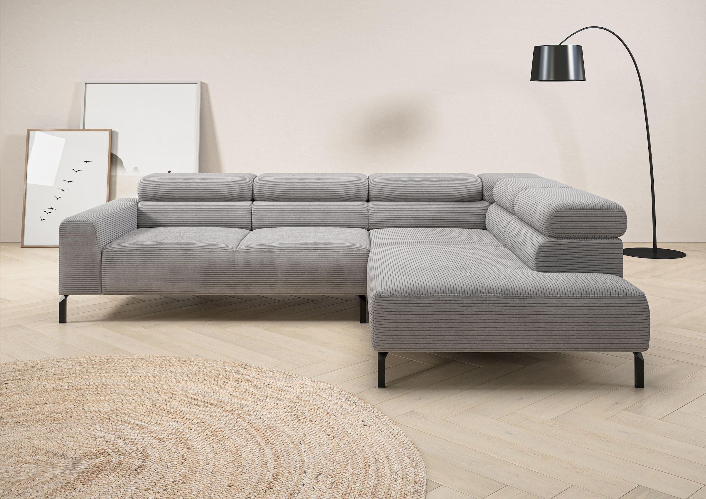 Home affaire Ecksofa "Antonelli, L-Form, inkl. Kopfteilverstellung, Breite günstig online kaufen