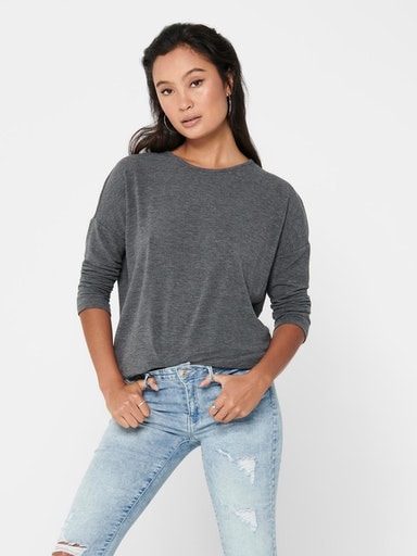 ONLY 3/4-Arm-Shirt "ONLGLAMOUR 3/4 TOP JRS NOOS", in lässiger Oversize-Form