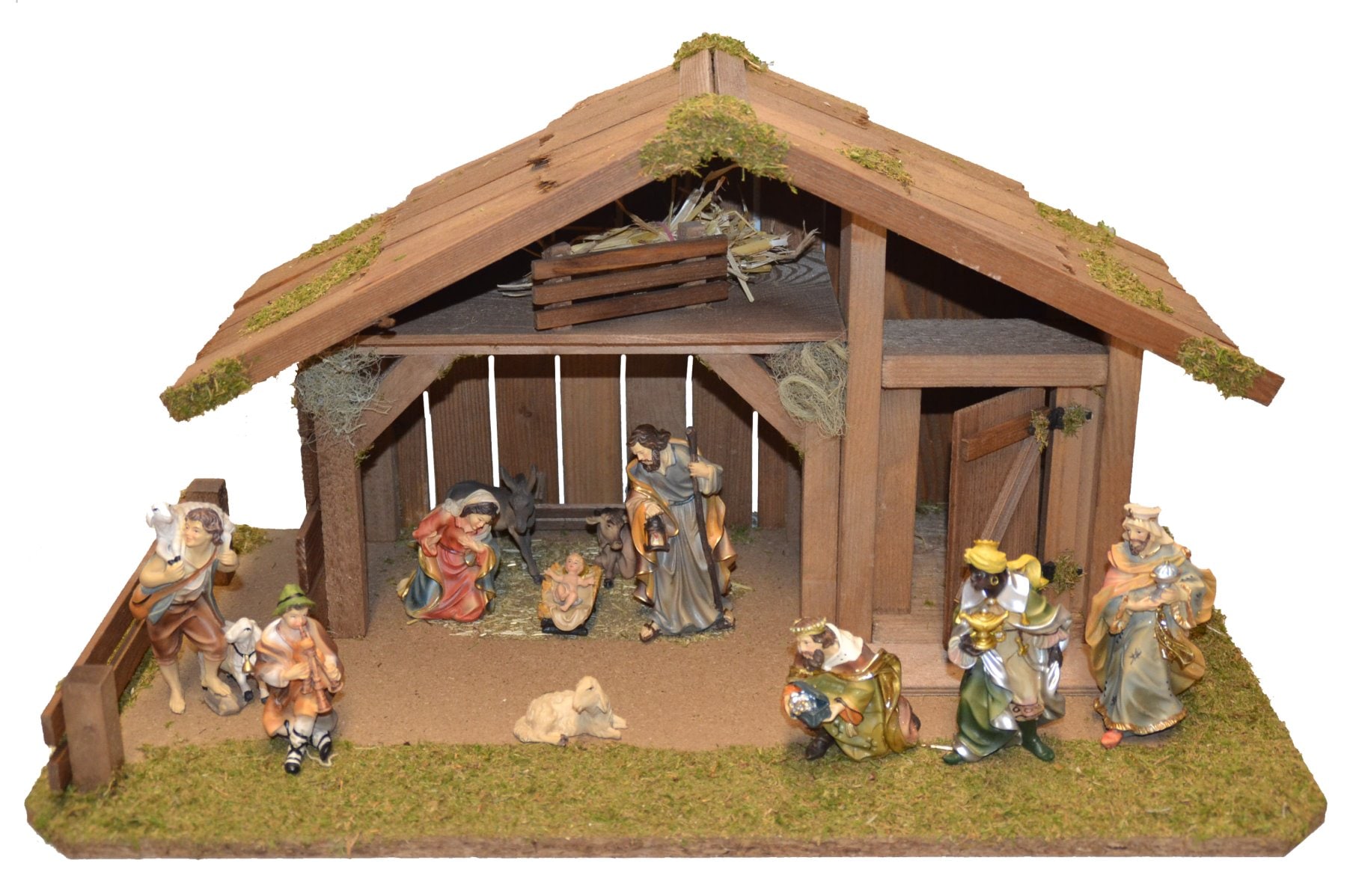 Alfred Kolbe Krippe "Krippenstall" mit 15 cm Poly-Figuren 11tlg. günstig online kaufen