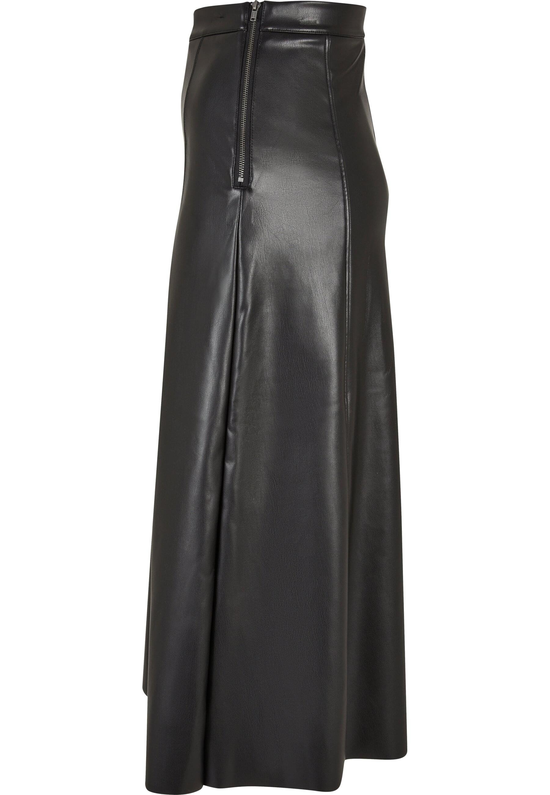 URBAN CLASSICS Sommerrock »Urban Classics Damen Ladies Synthetic Leather Midi Skirt«, (1 tlg.)