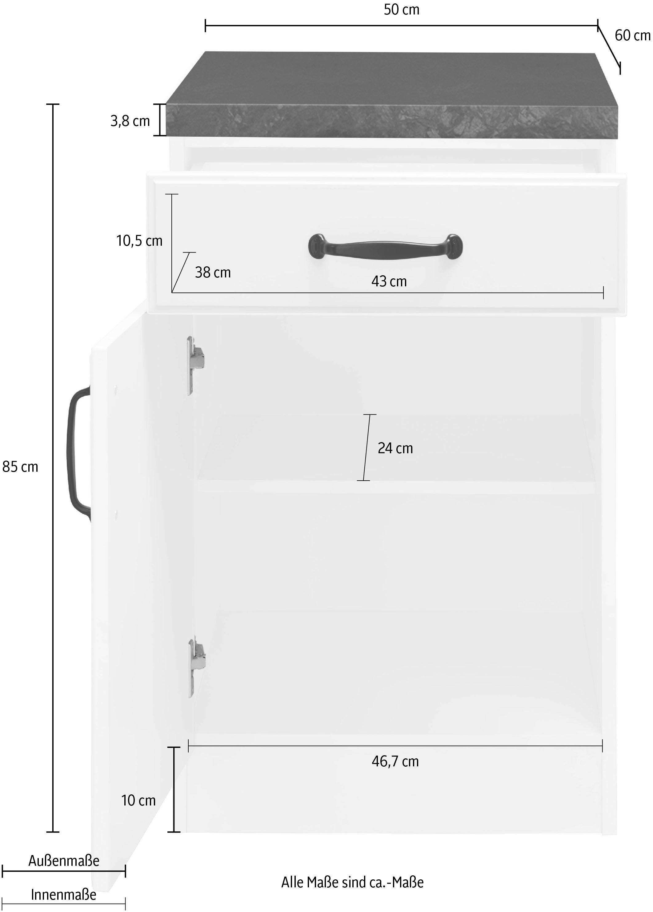 wiho Küchen Unterschrank »Erla«, 50 cm breit mit Kassettenfront