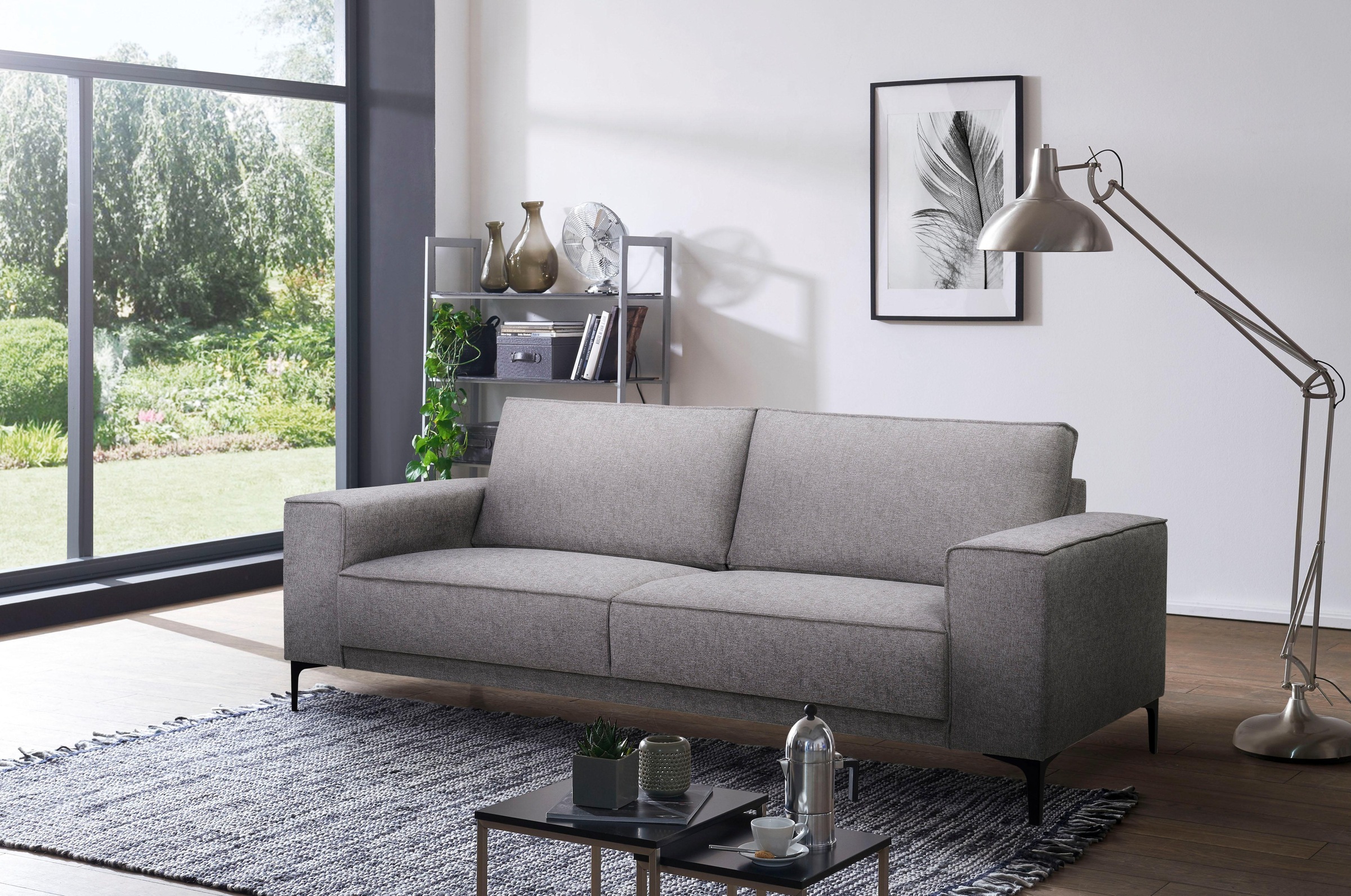 Places of Style 3-Sitzer "3er Sofa Oland, Struktur, Flachgewebe, Luxus-Micr günstig online kaufen
