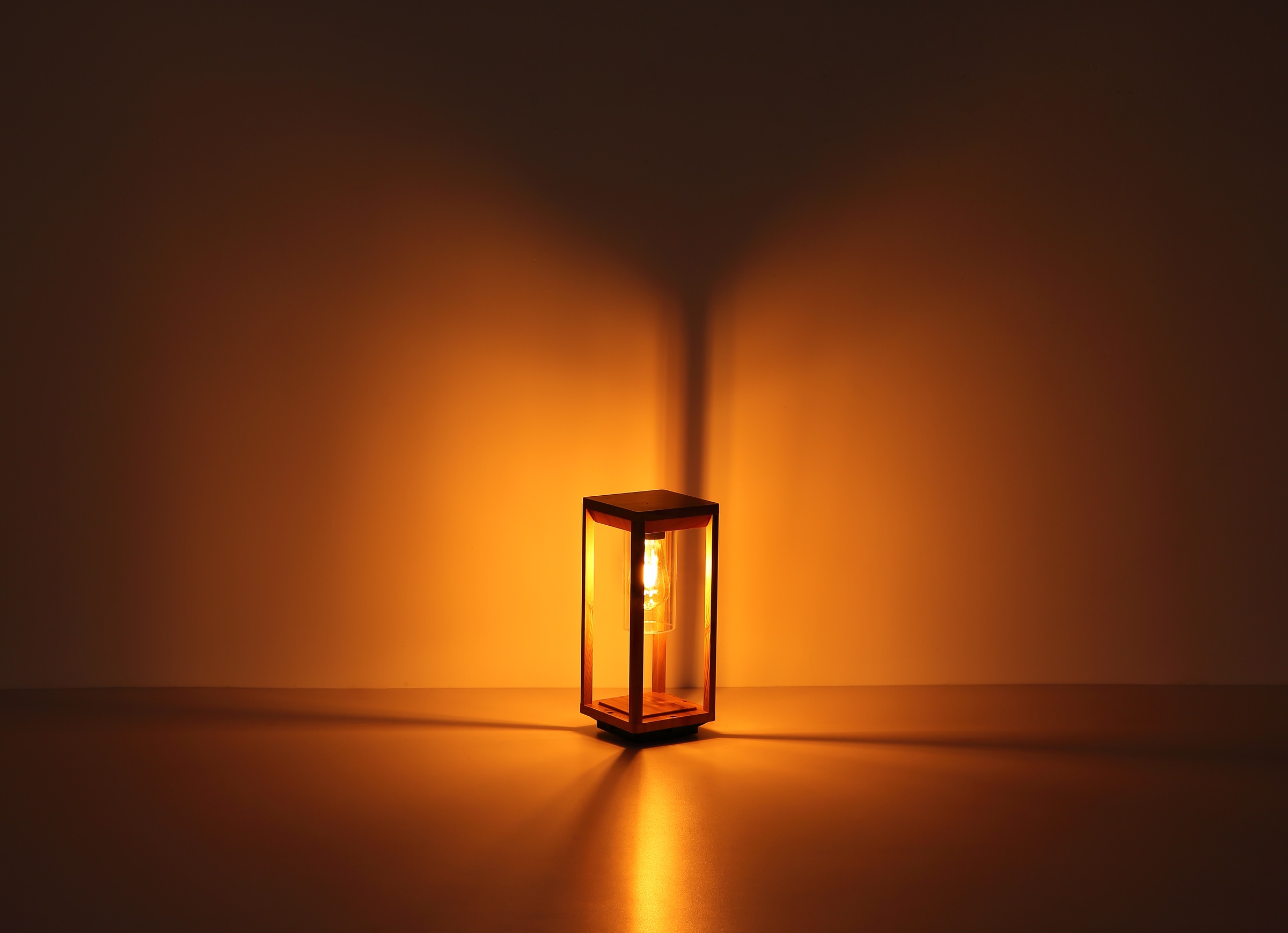 GLOBO LIGHTING Außen-Stehlampe »CANDELA«, Leuchtmittel E27 | ohne Leuchtmittel, Außenlampe/holzoptik/Sockelleuchte/IP44/LxBxH: 150x150x350mm
