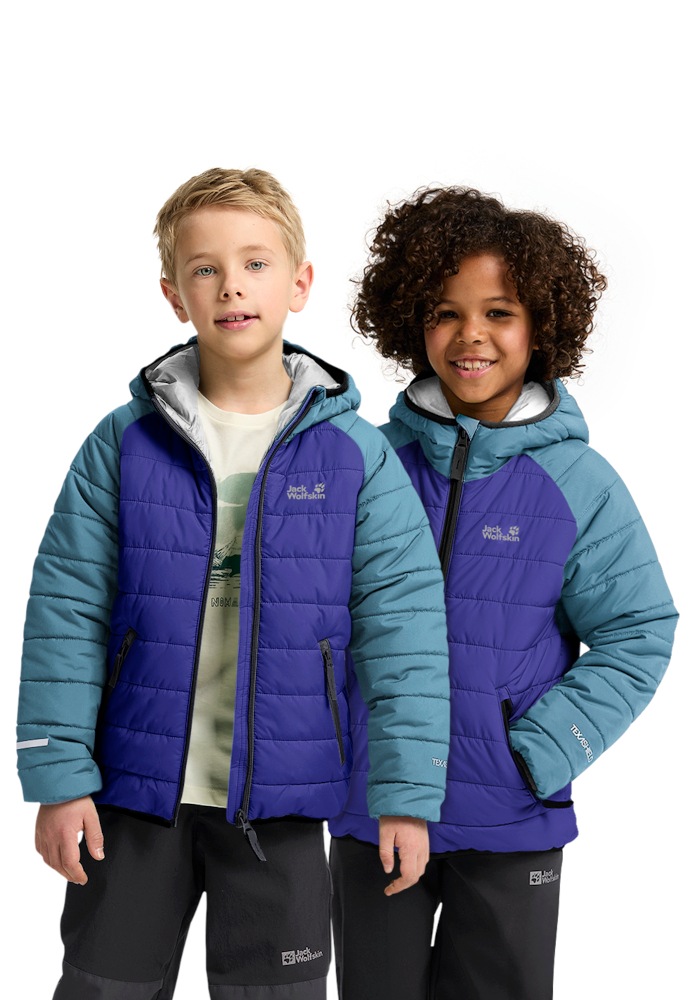 Jack Wolfskin Outdoorjacke "ZENON JKT KIDS" mit Kapuze Pufferjacke für Kinder, warm, winddicht