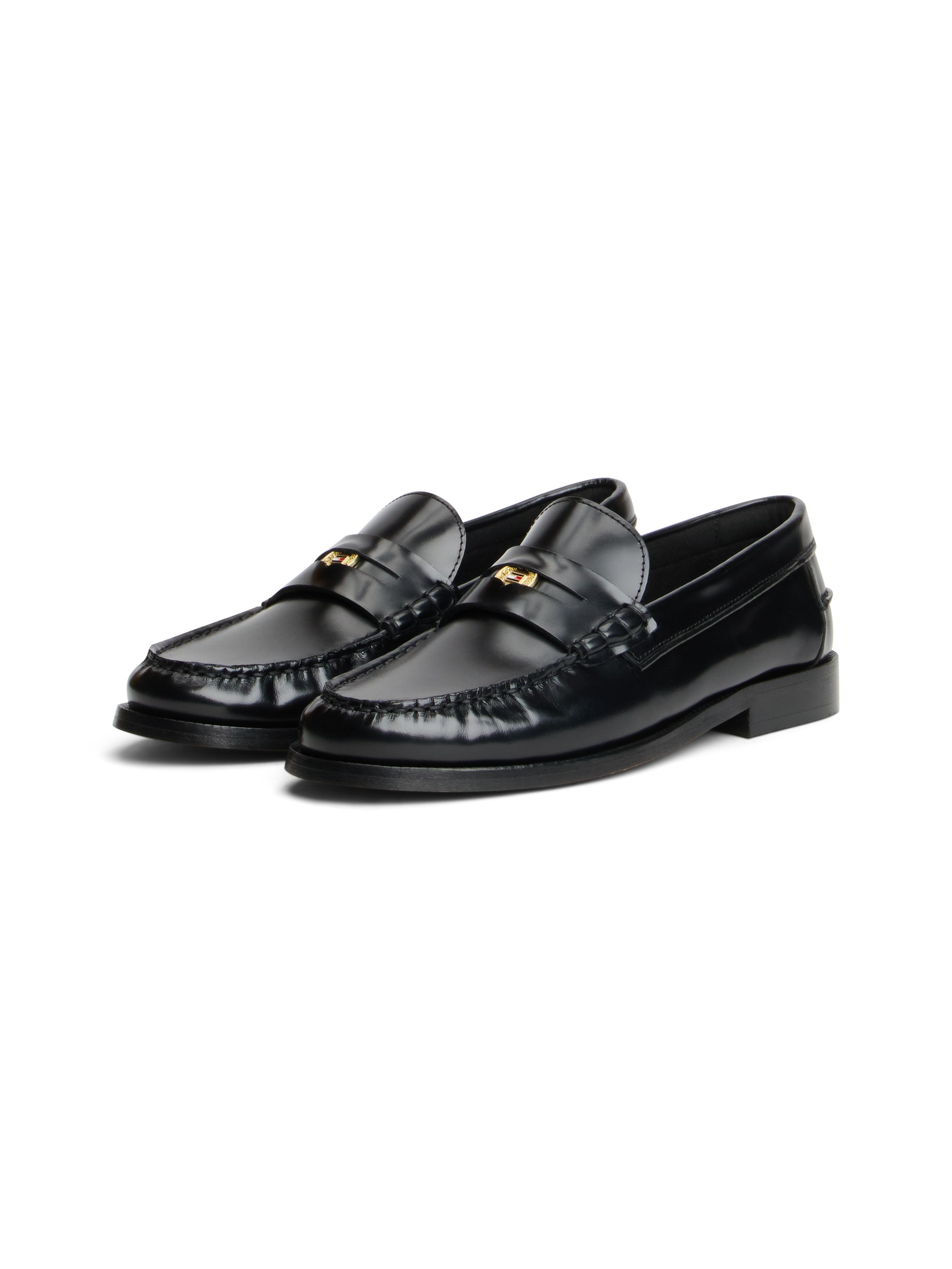 Tommy Hilfiger Loafer "HILFIGER PENNY ABRASIVATO", Blockabsatz, Slipper, Businessschuh mit klassischem Zierriegel