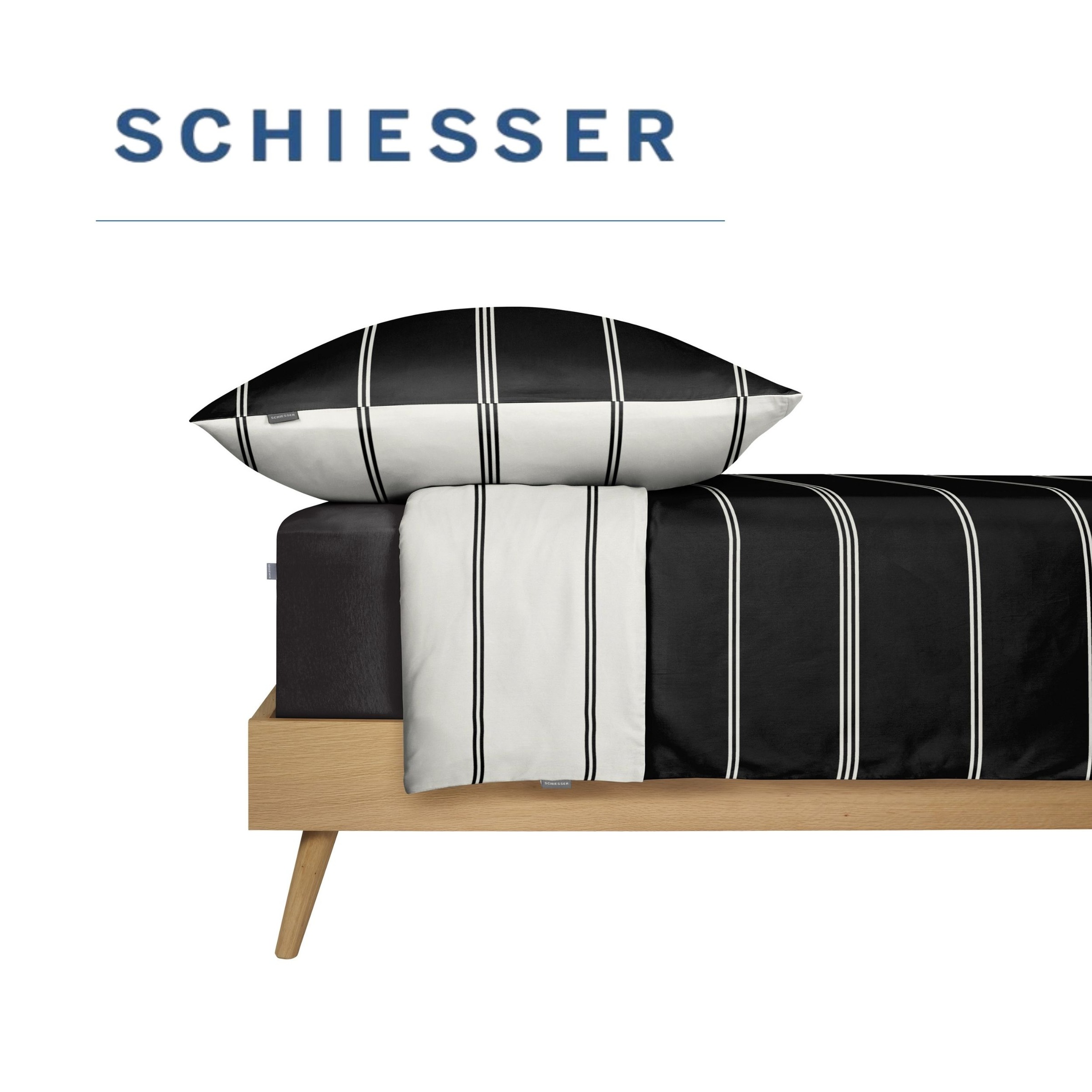 Schiesser Bettwäsche »Mateo aus weicher Baumwolle mit Streifen-Design« 2 OEKO-TEX® MADE IN GREEN