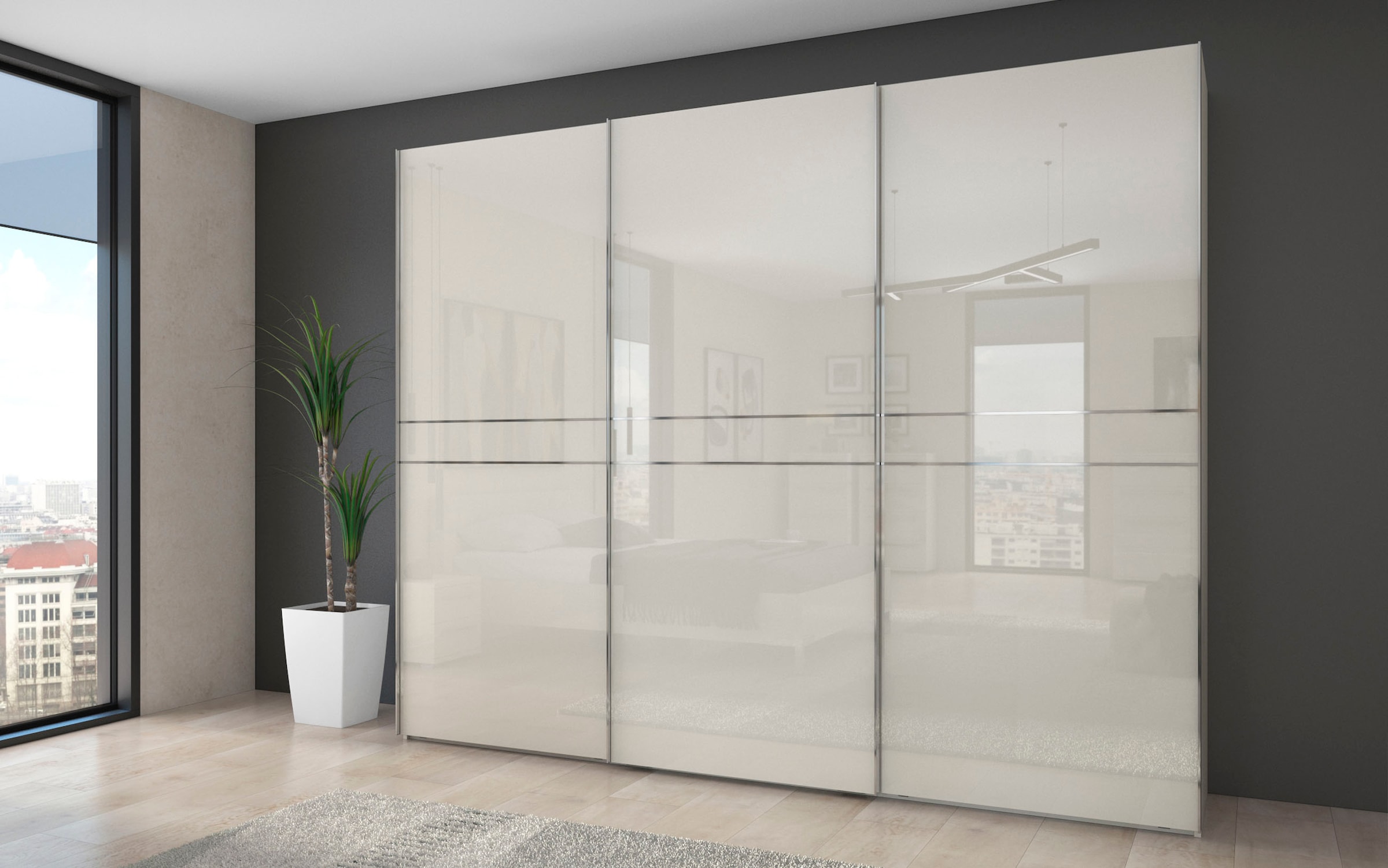 Places of Style Schwebetürenschrank "Piano, FSC-zertifiziert, mit Einlegebö günstig online kaufen