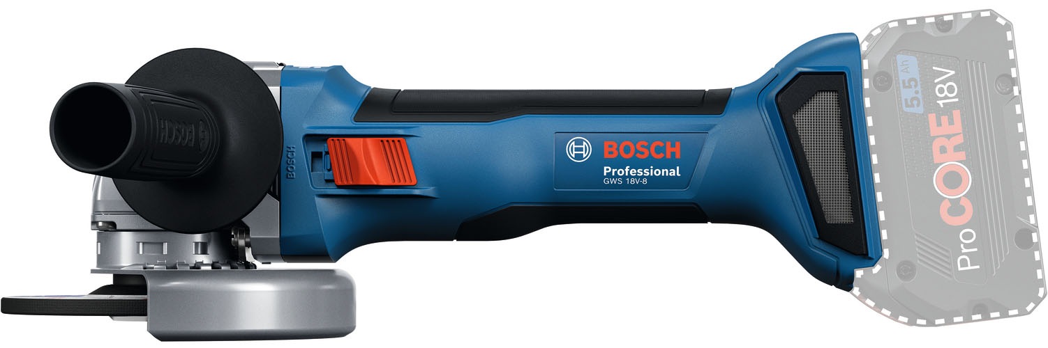 Bosch Professional Akku-Winkelschleifer »»GWS 18V-8««, Inkl. 2x Akku GBA 18V 5,0Ah, in L-BOXX 136