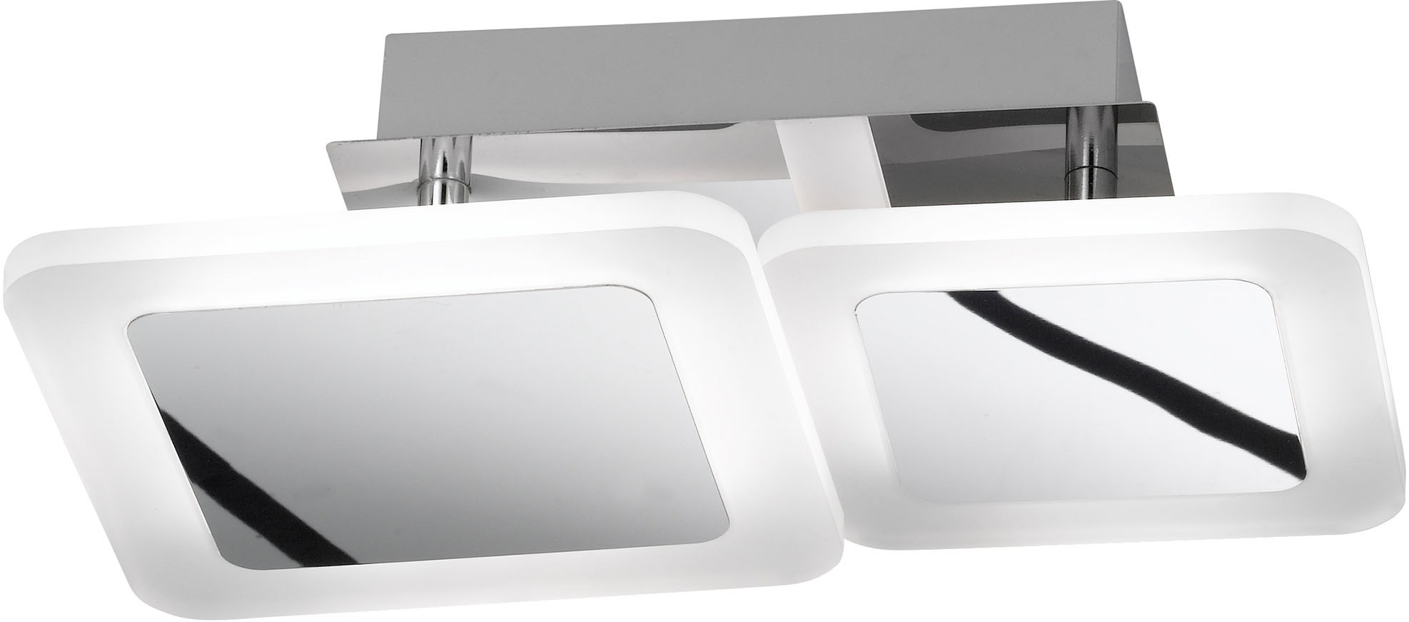 WOFI LED Deckenleuchte Deckenleuchte Impuls 2flg, LED-Modul, 1 St., Warmweiß, geradliniges Design