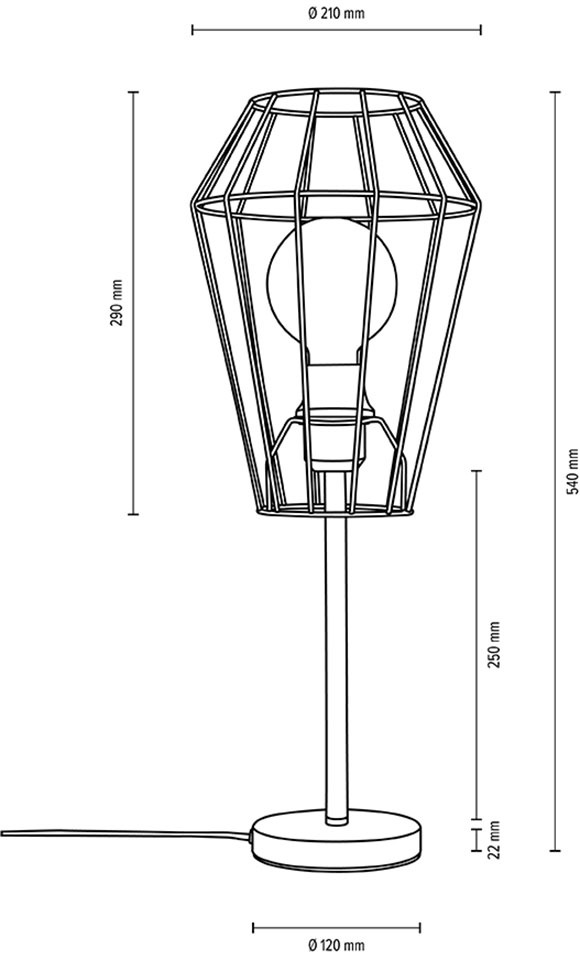 BRITOP LIGHTING Tischleuchte »Endorfina«, 1 flammig, Leuchtmittel E27 | ohne Leuchtmittel-Leuchtmittel wechselbar, Dekorative Leuchte aus Metall, passende LM E27 / exkl., Made in Europe