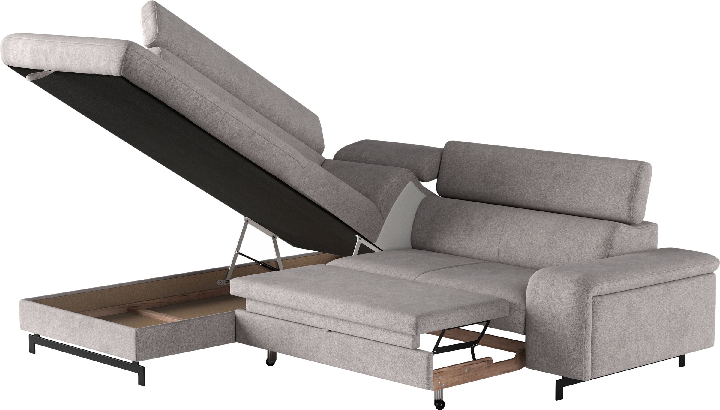 COTTA Ecksofa »Emma L-Form«, mit Kopfteilverstellung, wahlweise mit Bettfunktion & Bettkasten