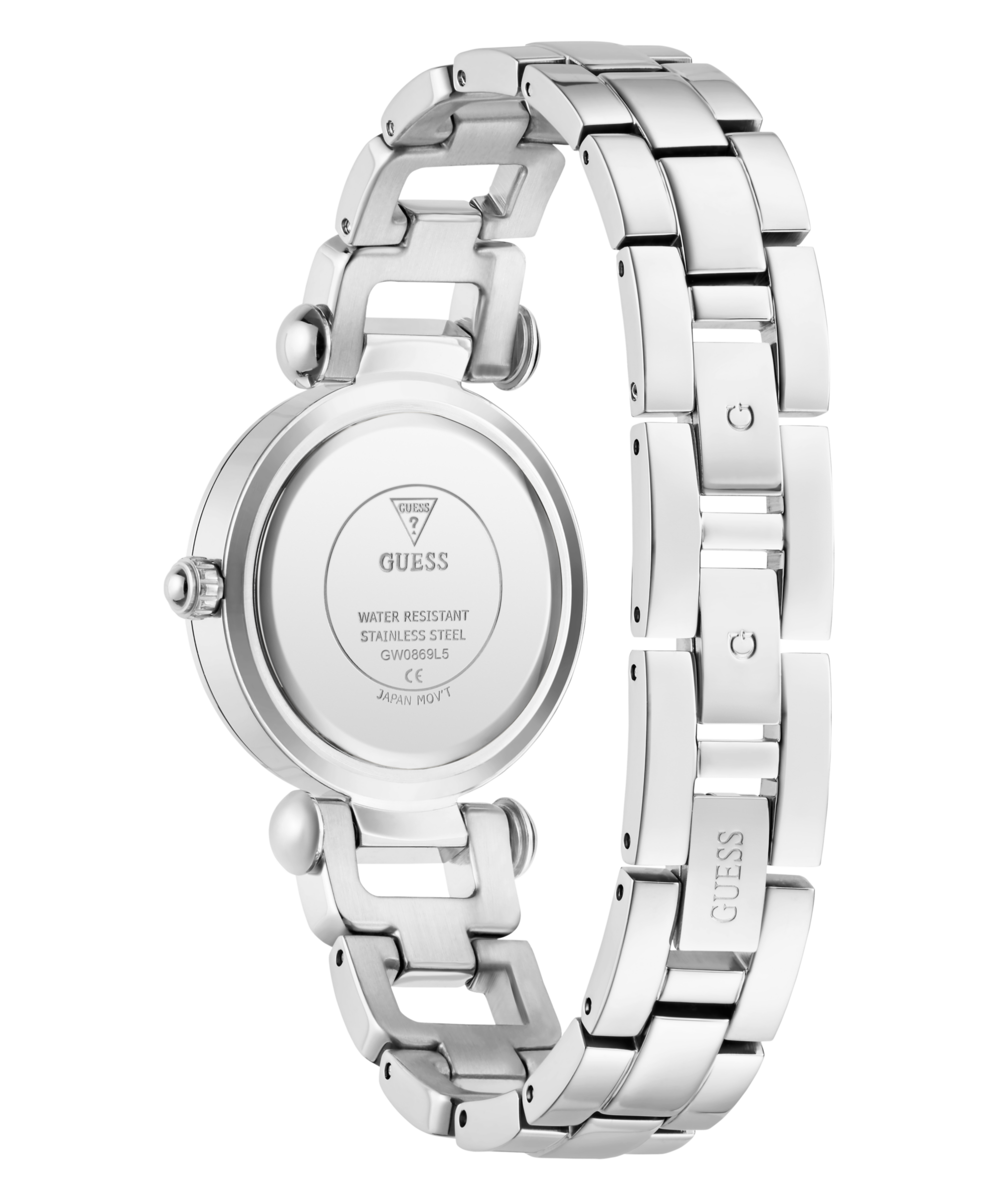 Guess Quarzuhr »GINGER« Armbanduhr, Damenuhr, Edelstahlarmband, analog