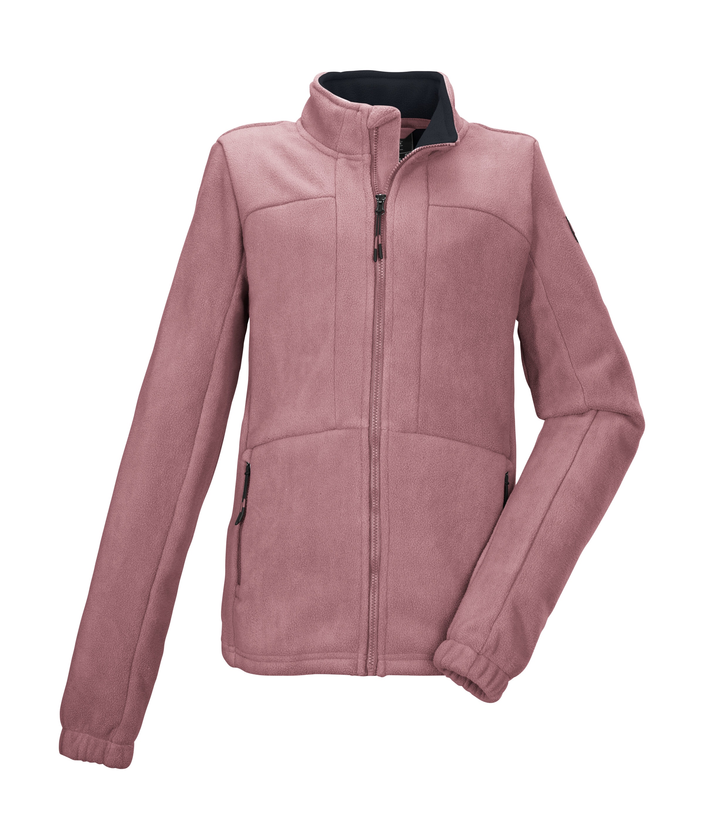 Fleecejacke KILLTEC "KOW 216 GRLS FLC JCKT", Mädchen, Gr. 128, pink, Oberseite: 100% Polyester;Rückseite: 100% Polyester;Futter: 100% Polyester, Jacken Fleecejacke, Fleecejacke mit Kinnschutz, elastischen Bündchen und Zipper-Taschen