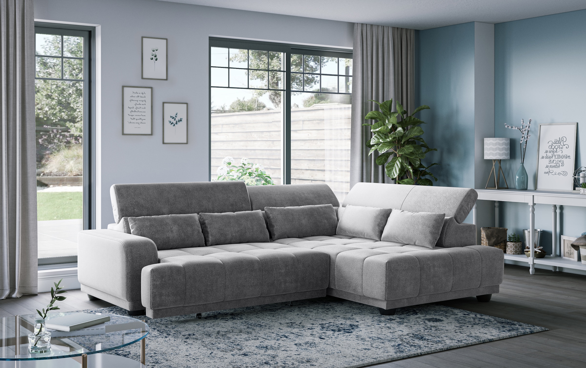 COTTA Ecksofa "Jade - L Form, Sitzbreite 201 cm" inkl. Kopfteilverstellung günstig online kaufen