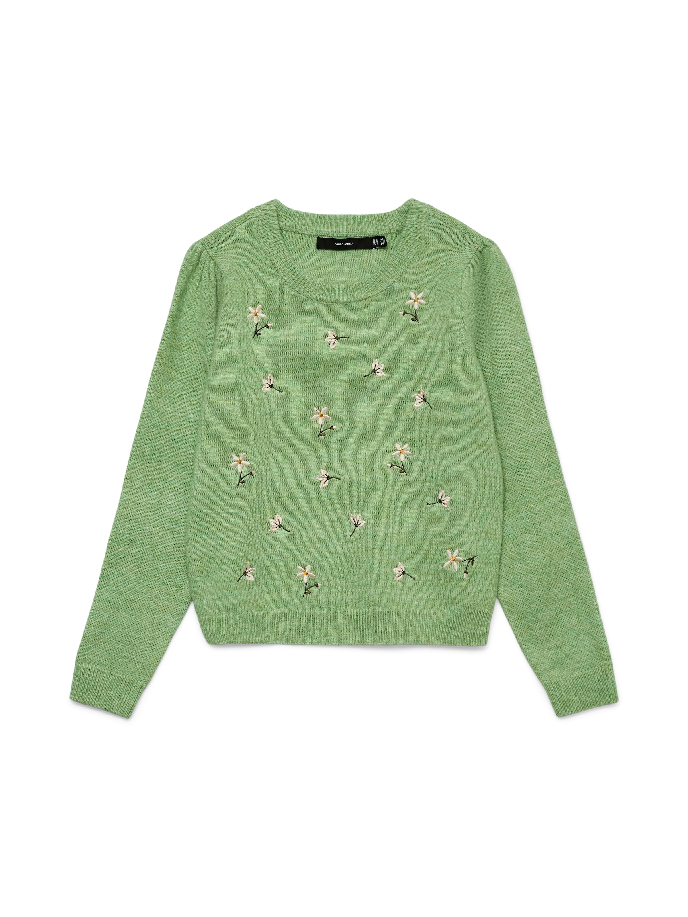 Vero Moda Wollpullover "VMFIORELLA EMB LS O-NECK SHORT PULL BOO" mit Blumen günstig online kaufen
