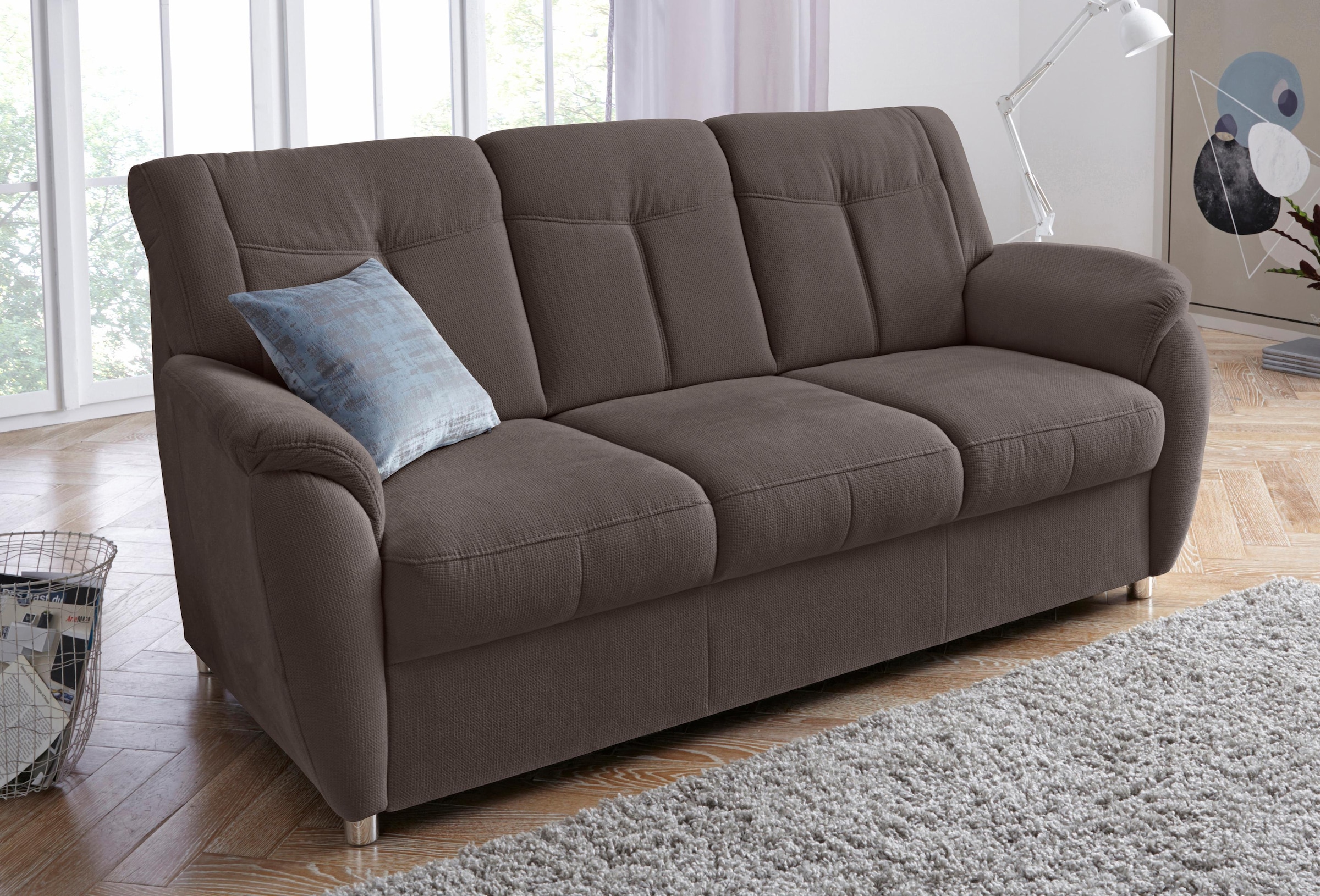 sit&more 3-Sitzer "Sonoma, B: 189 cm, Federkern, Komfortsitzhöhe 45 cm" Couch frei stellbar, 3-Sitzer Sofa, Stoffvarianten