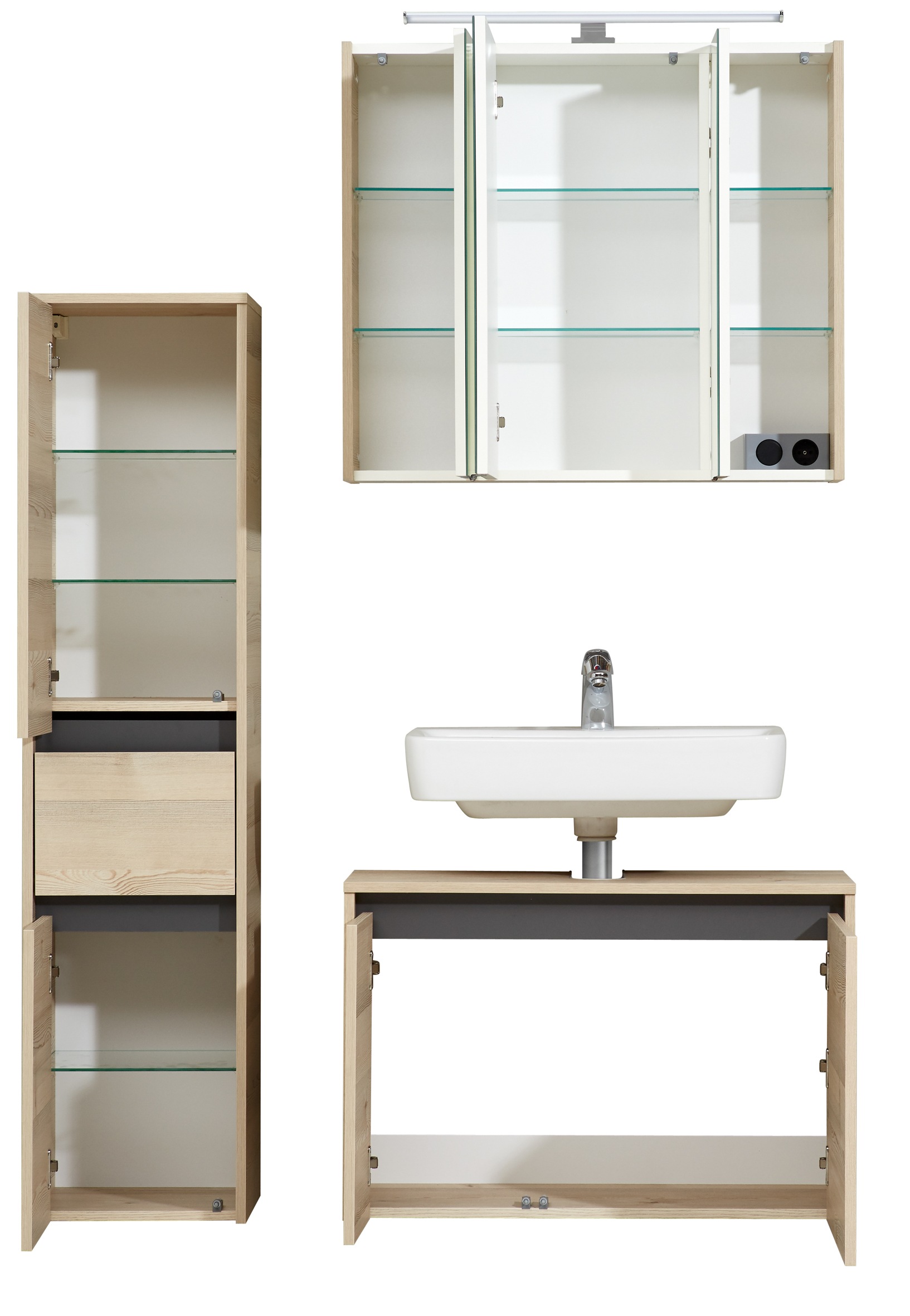 Saphir Badmöbel-Set "Quickset 393" Komplett-Set, 3 Stk. tlg. günstig online kaufen
