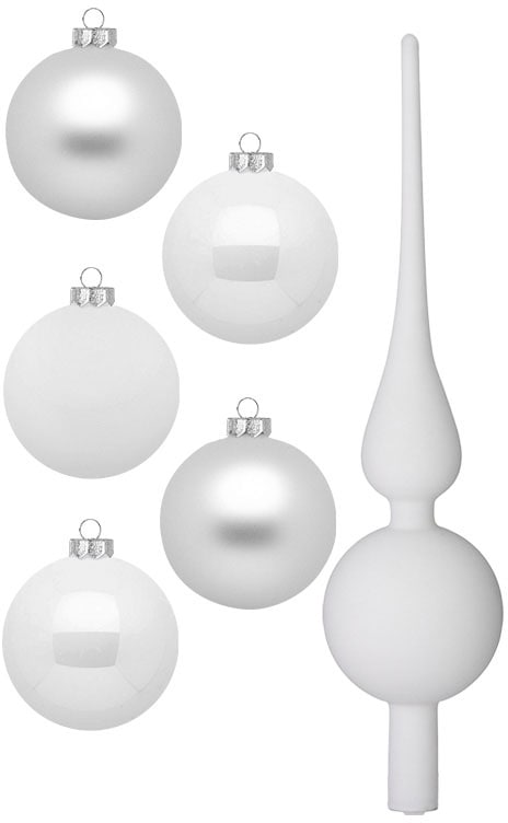 Weihnachtsbaumkugel »Just White, Weihnachtsdeko, Christbaumschmuck«, (Set, 46 St.),...