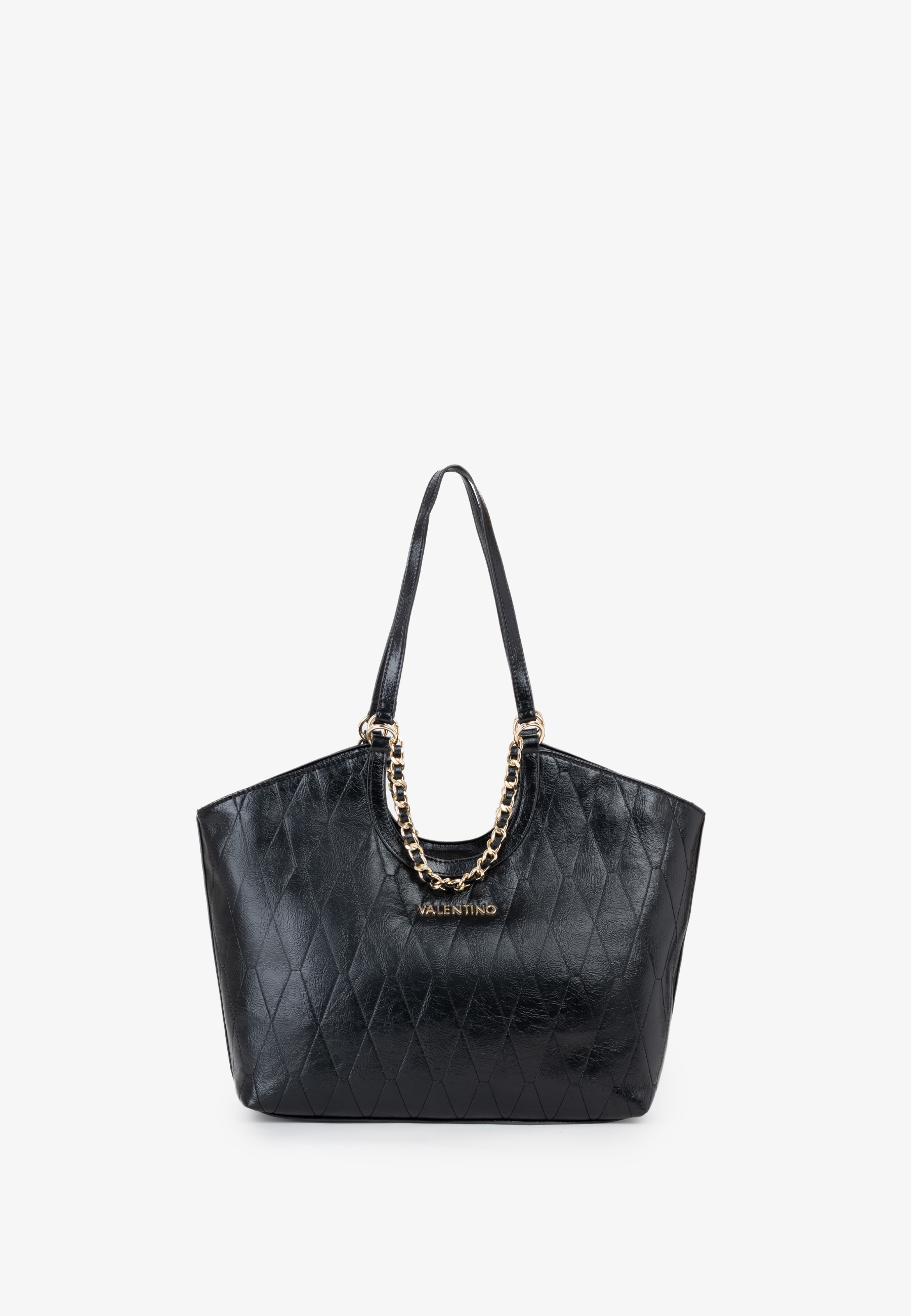 "Shopper VALENTINO BAGS ""CRYSTELLE"", Damen, Gr. B/H/T: 45cm x 26,5cm x 13cm, schwarz (nero), Lederimitat, Taschen Shopper, Damen Henkeltasche