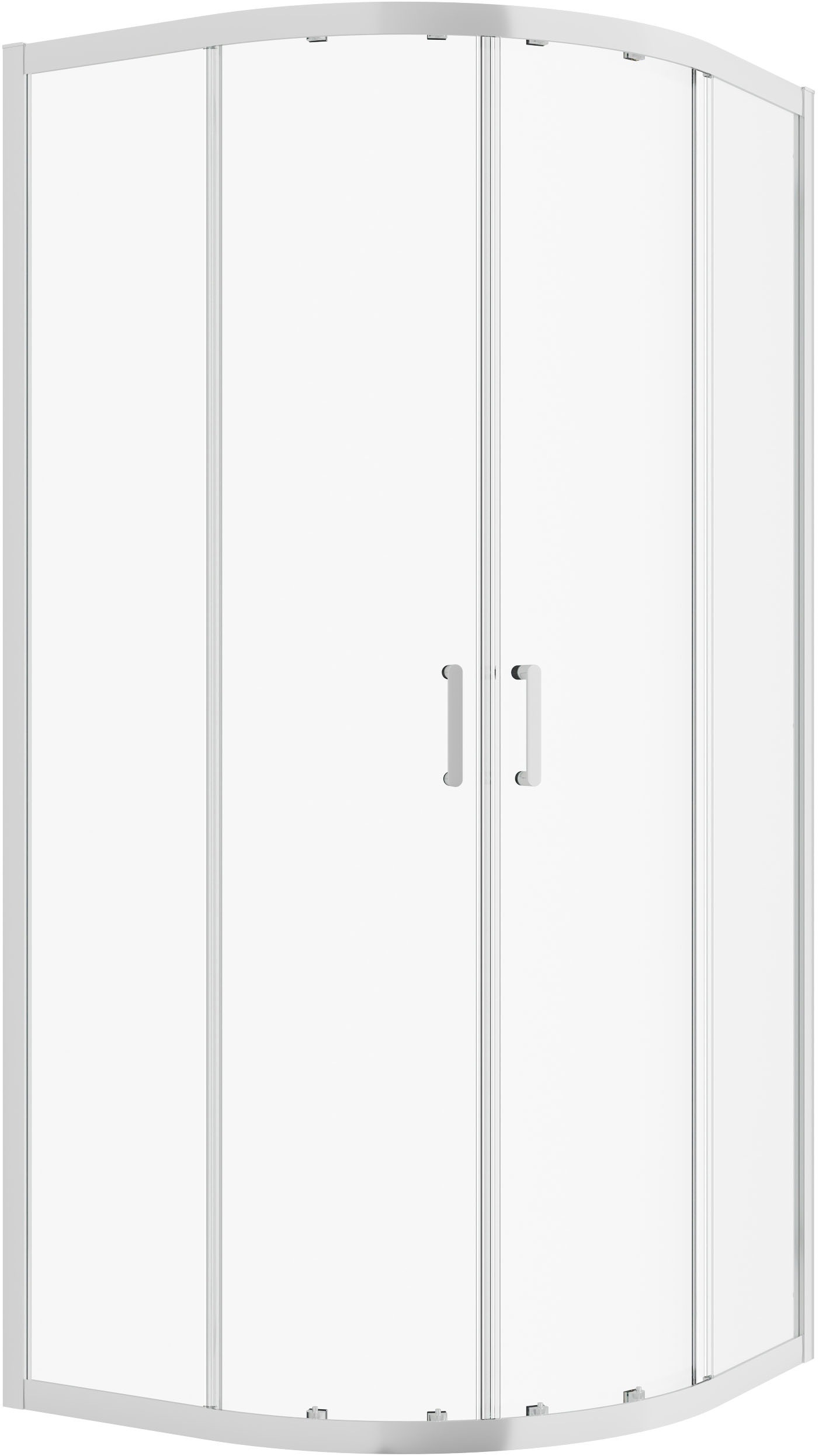 welltime Runddusche "New Trento" Extrahohe 195cm, 6mm ESG, verbessertes Rollensystem