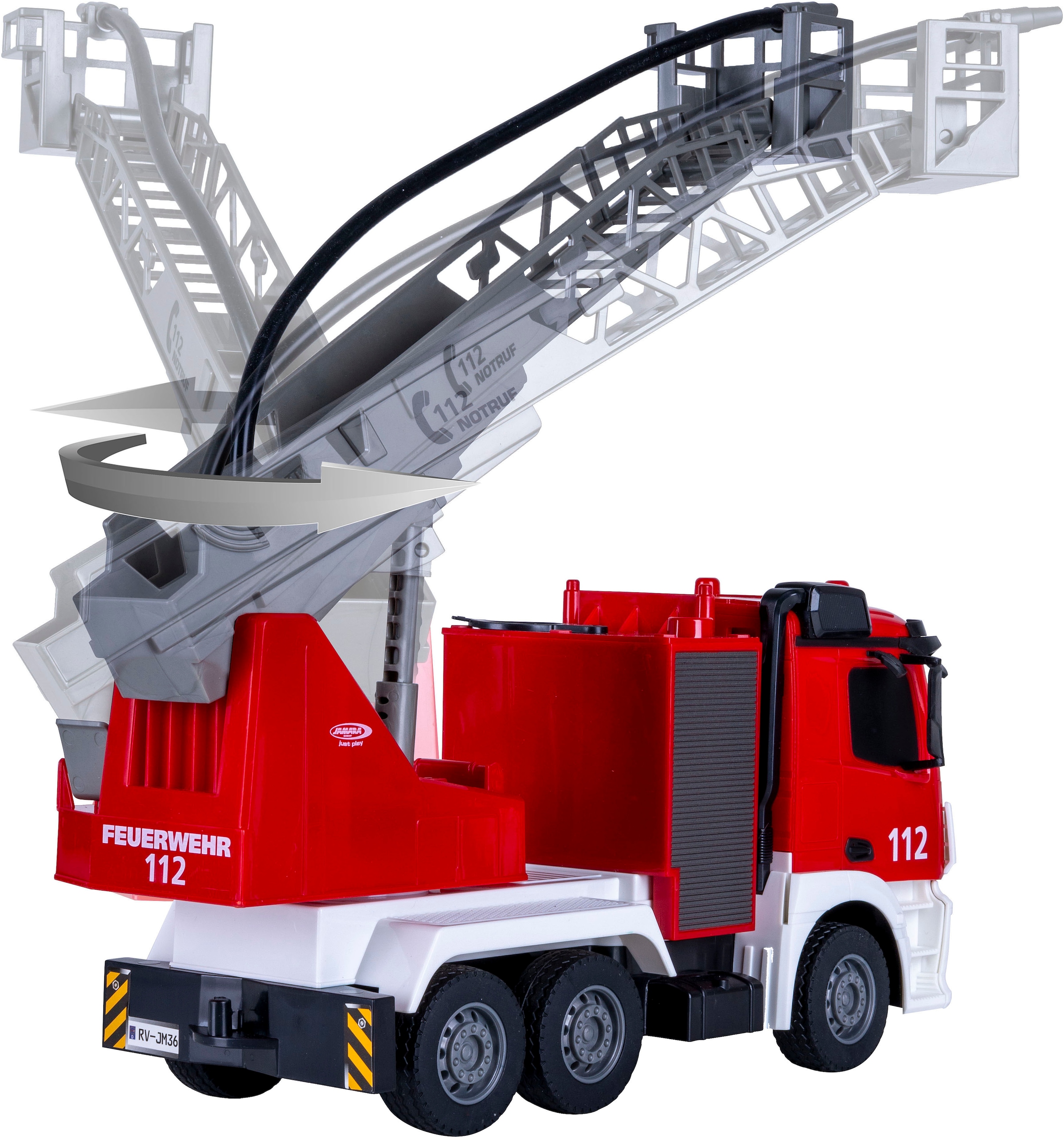 Jamara RC-LKW »Feuerwehr Drehleiter Mercedes -Benz Antos 2,4GHz« mit Spritzfunktion; LED-Licht; Maßstab 1:26