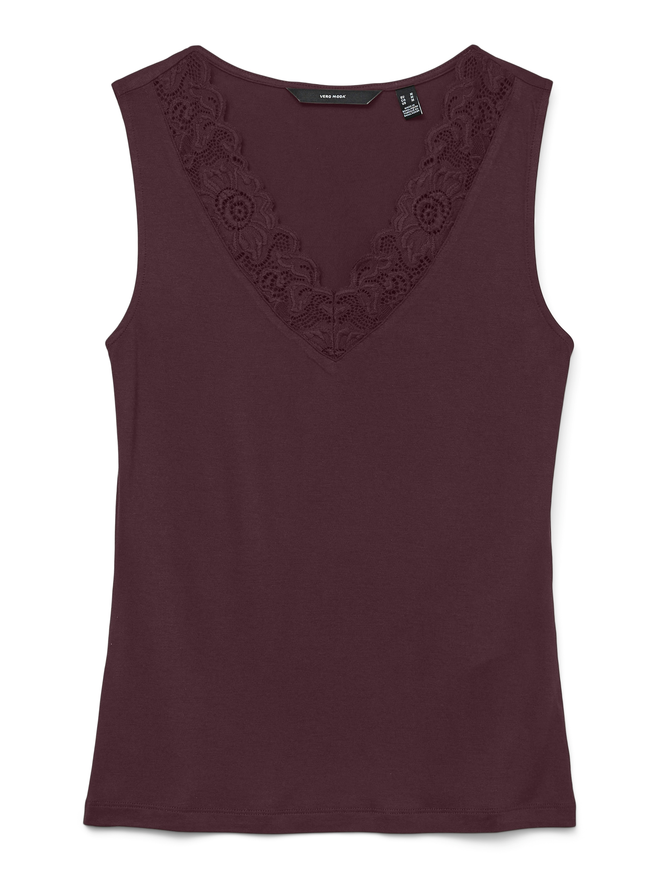 Vero Moda T-Shirt "VMROSA SL V-NECK TOP JRS NOOS" Viskosemischung, regular fit