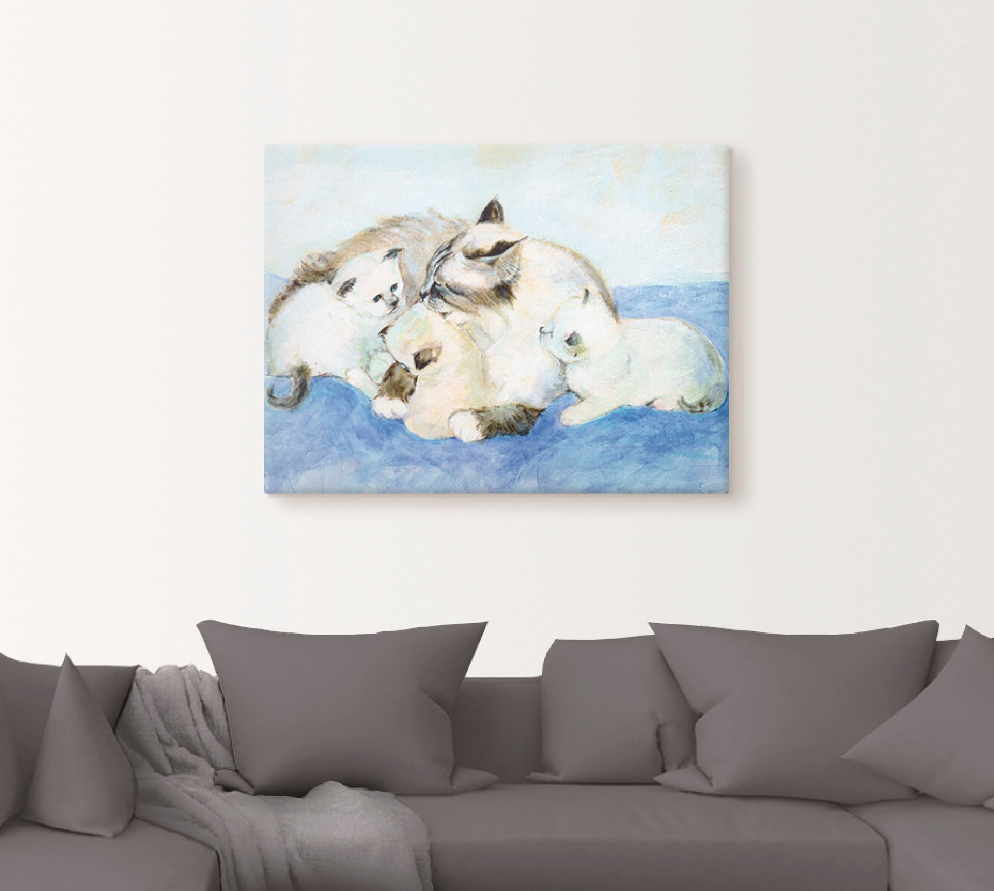 Artland Wandbild "Katzenfamilie", Haustiere, (1 St.), als Leinwandbild, Wan günstig online kaufen