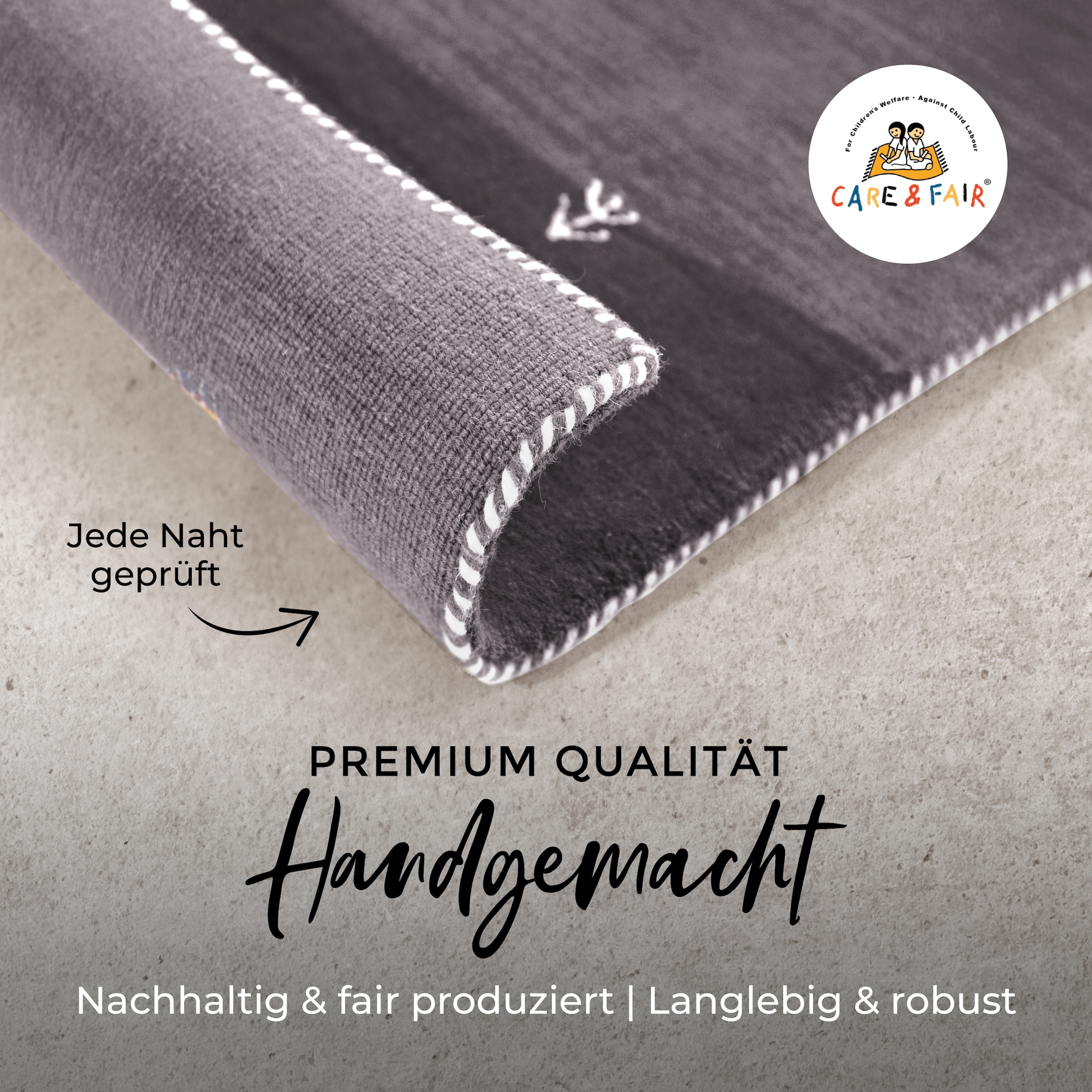 carpetfine Wollteppich »Gabbeh Uni,  auch als Läufer und Rund erhältlich« rechteckig 15 mm Höhe reine Wolle, handgewebt, Gabbeh Loom Tiermotiv, große Farbauswahl