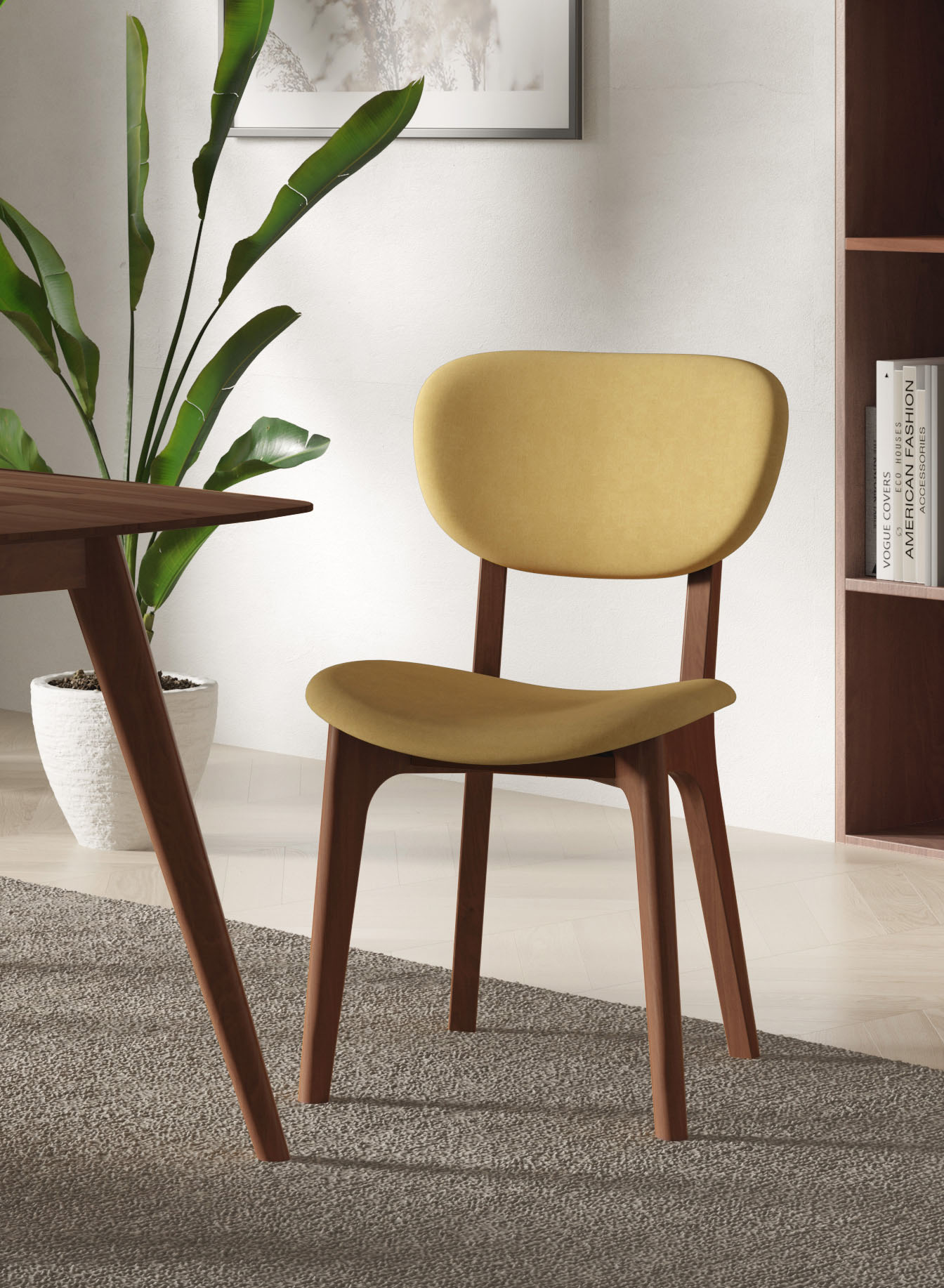 Home affaire "COZY Made in Italy" (Set) 2 Stk.Gestell in Buche, Kirsch- oder Nussbaum, Massivholz, Design Stuhl