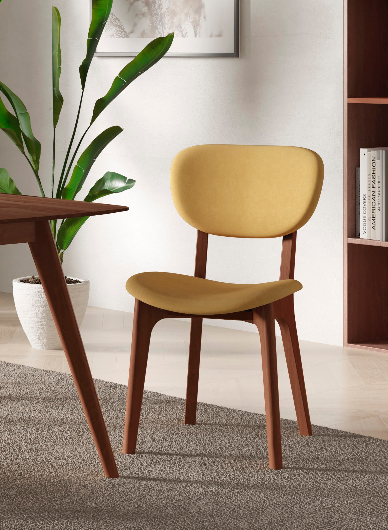 INOSIGN Stuhl "COZY Made in Italy" (Set) 2 Stk. Microfaser Gestell in Buche günstig online kaufen