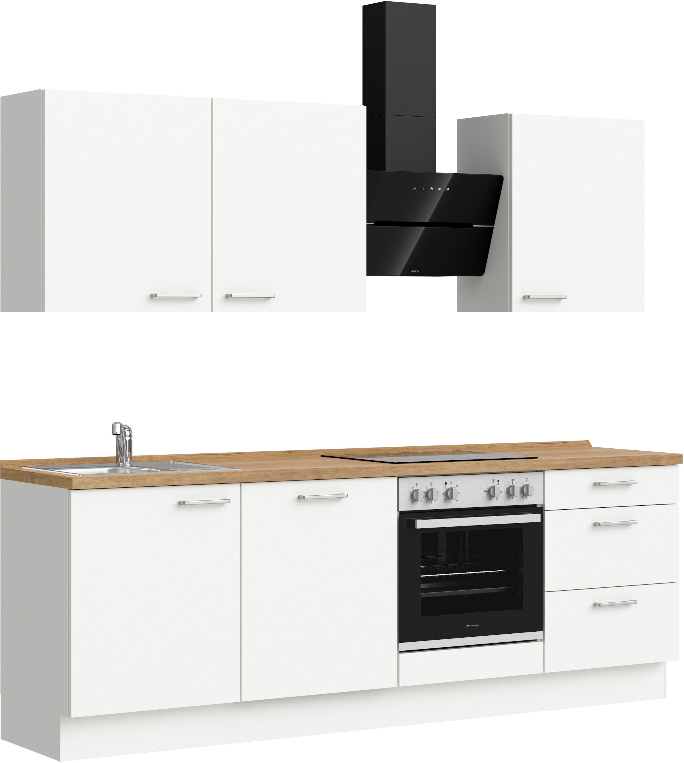 nobilia® elements Küchenzeile »"elements premium"«, vormontiert, Ausrichtung wählbar, Breite 240 cm, ohne E-Geräte