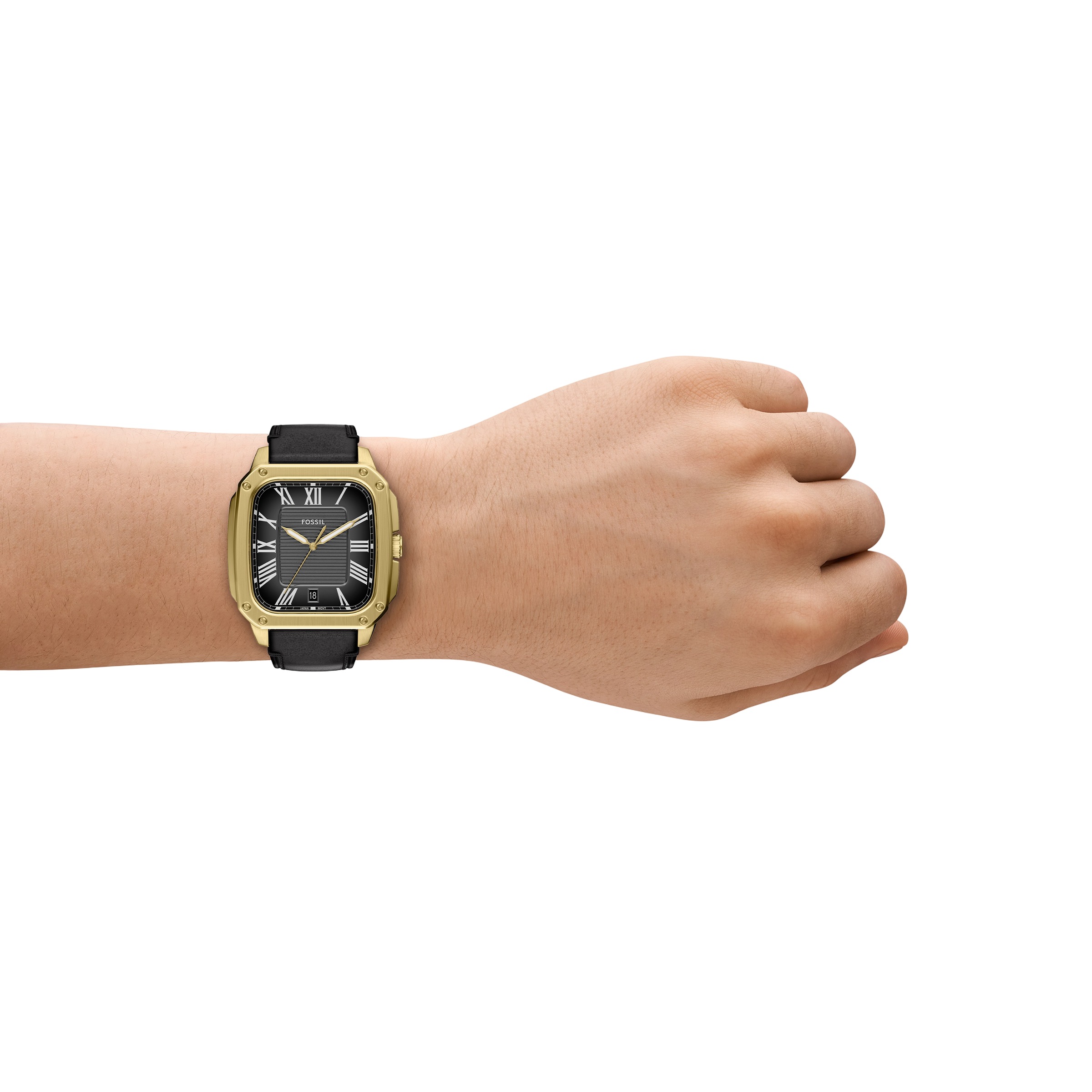 Fossil Quarzuhr »Crosby« Armbanduhr, Herrenuhr, Lederarmband, analog, Tag