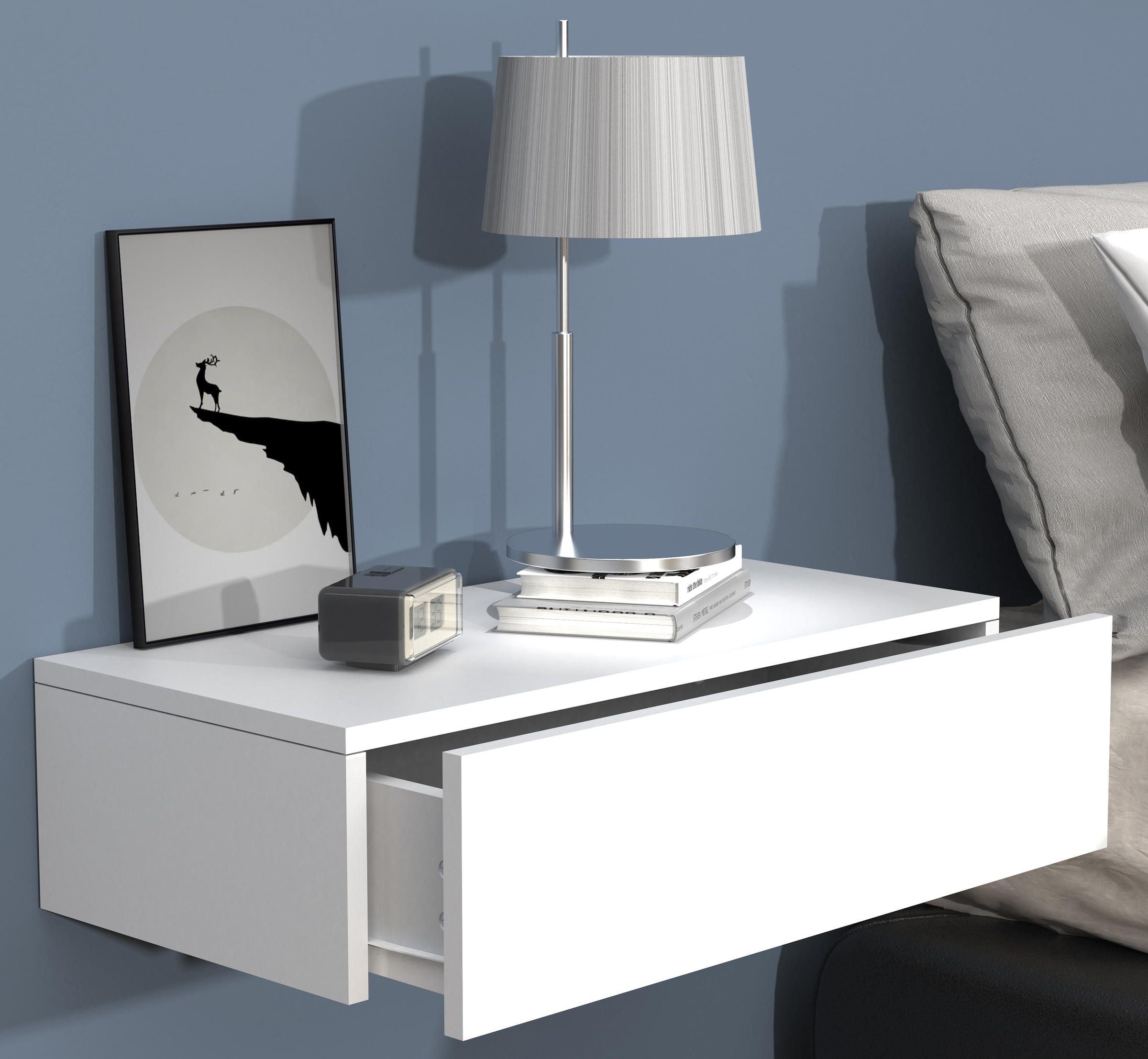VCM Nachtkonsole »VCM Nachtschrank | Wandschublade | Wandboard | Nachttisch | Maße ca H. 15 x B. 60 x T. 30 cm - Usal M 60 cm«, (VCM Usal)