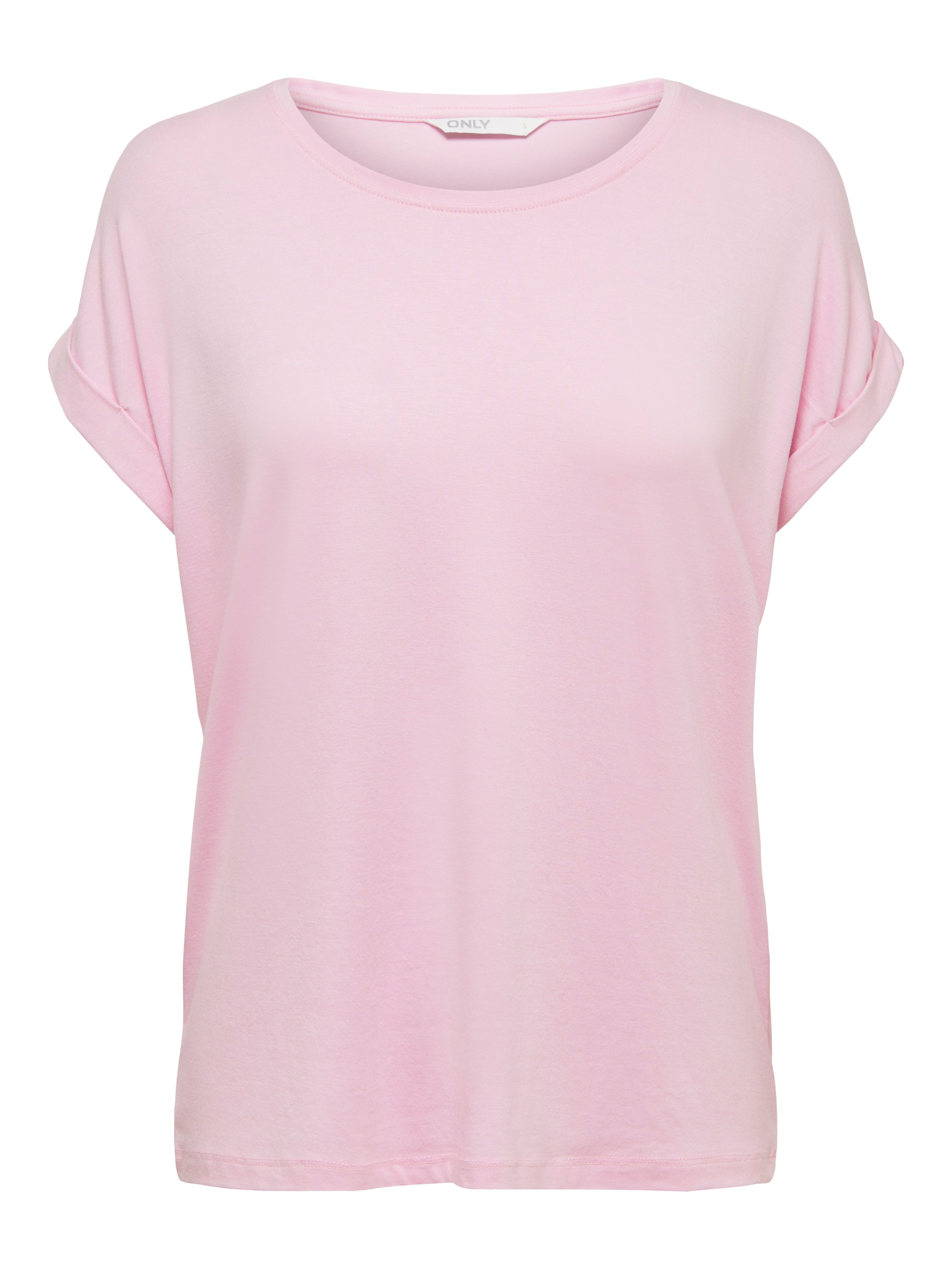 ONLY T-Shirt »ONLMOSTER – Kurzarmshirt mit Aufschlag und klassischem Look«, unifarben, casual, regular fit, Viskosemischung, Rundhals