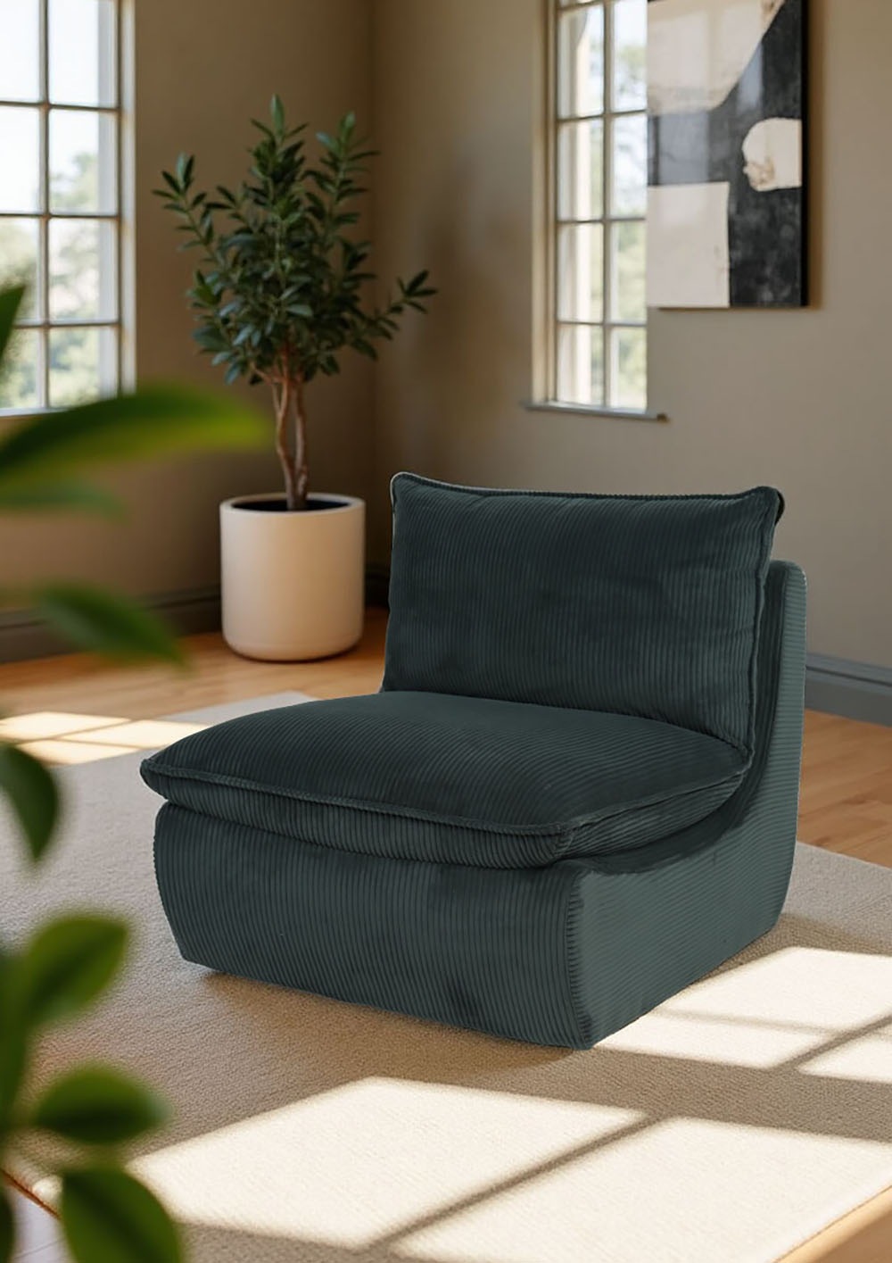 HELA Loungesessel »RHODOS«, (1 St.), Sessel;gepolstert;aufgesetztes Kissen;Microfaser;Breitcord