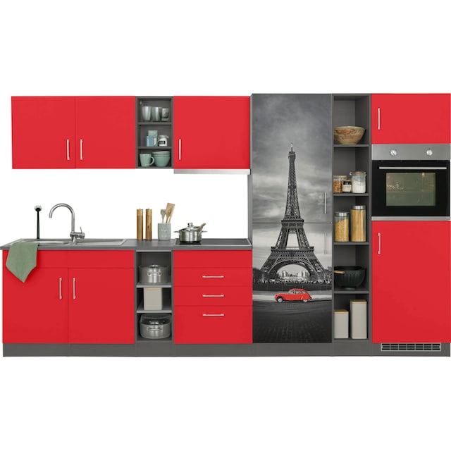 HELD MÖBEL Küchenzeile »Paris«, mit E-Geräten, Breite 340 cm, wahlweise mit  Induktionskochfeld kaufen | BAUR