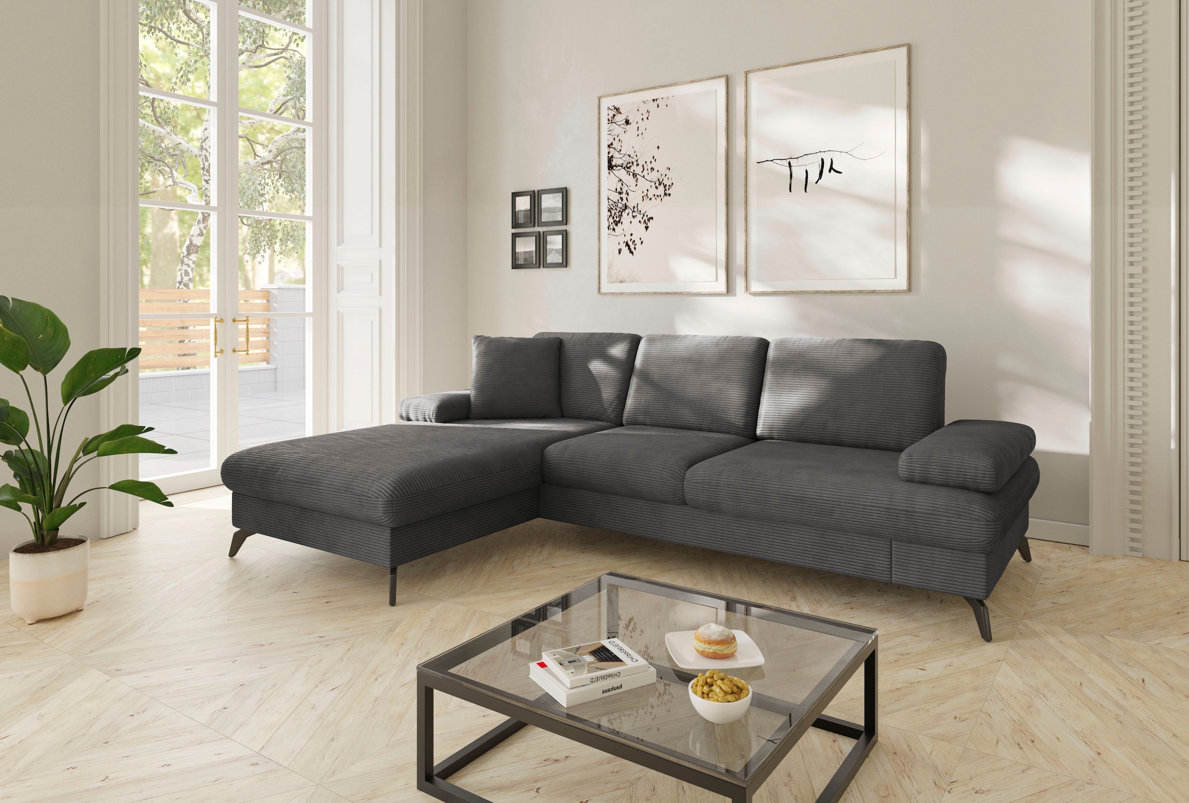 sit&more Ecksofa "Morris Jubi L-Form", inkl. Armteilfunktion und 1 Zierkiss günstig online kaufen