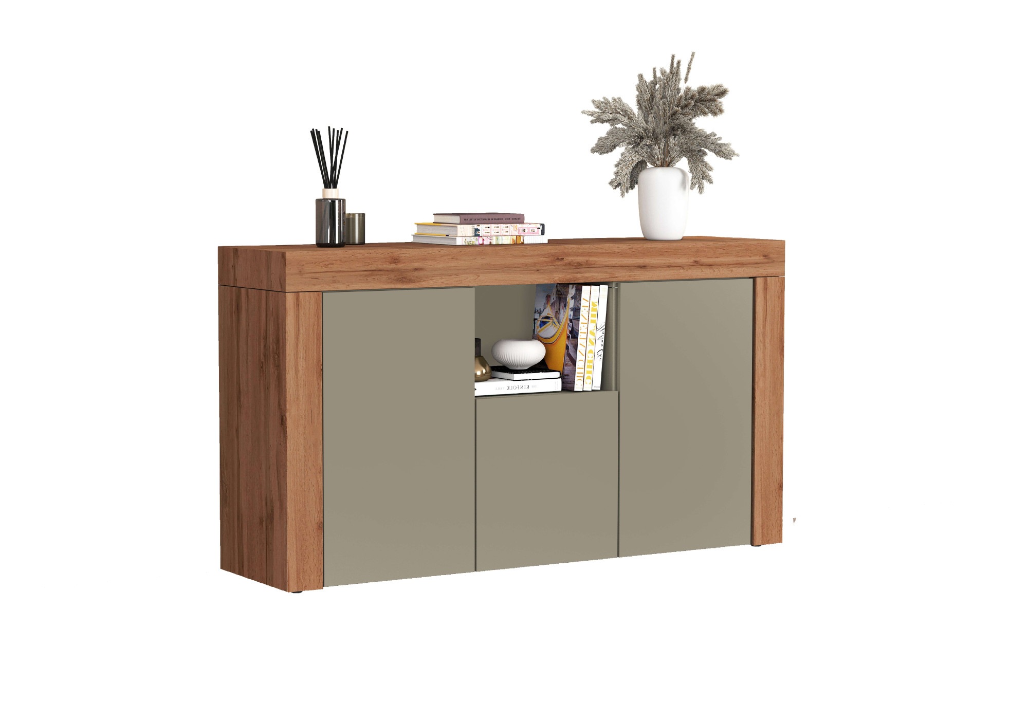INOSIGN Sideboard "CHRONOS Breite 155 cm mit 3 Türen, 1 offenes und 6 gesch günstig online kaufen