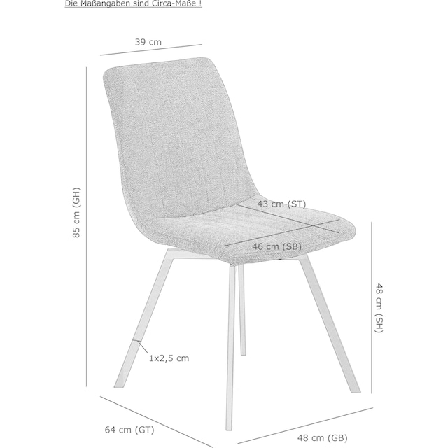 HELA 4-Fußstuhl »MARION«, (Set), 2 St., Boucle, 360° drehbar, Stoff in  Boucleoptik, 2er und 4er Set | BAUR