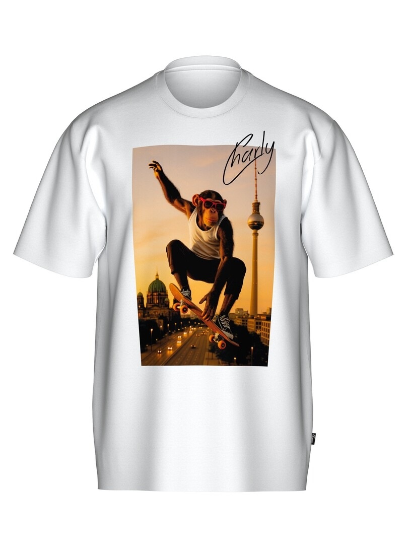 Trigema T-Shirt "TRIGEMA T-Shirt trigema Affe Charly Skateboard", 1 Stk. günstig online kaufen