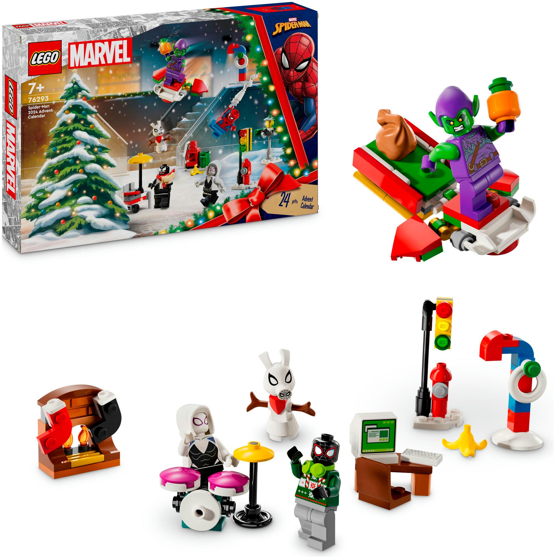 LEGO® Spielzeug-Adventskalender »Spielbausteine, Spider-Man 2024 (76293), LEGO® Super Heroes«, ab 7 Jahren, Made in Europe