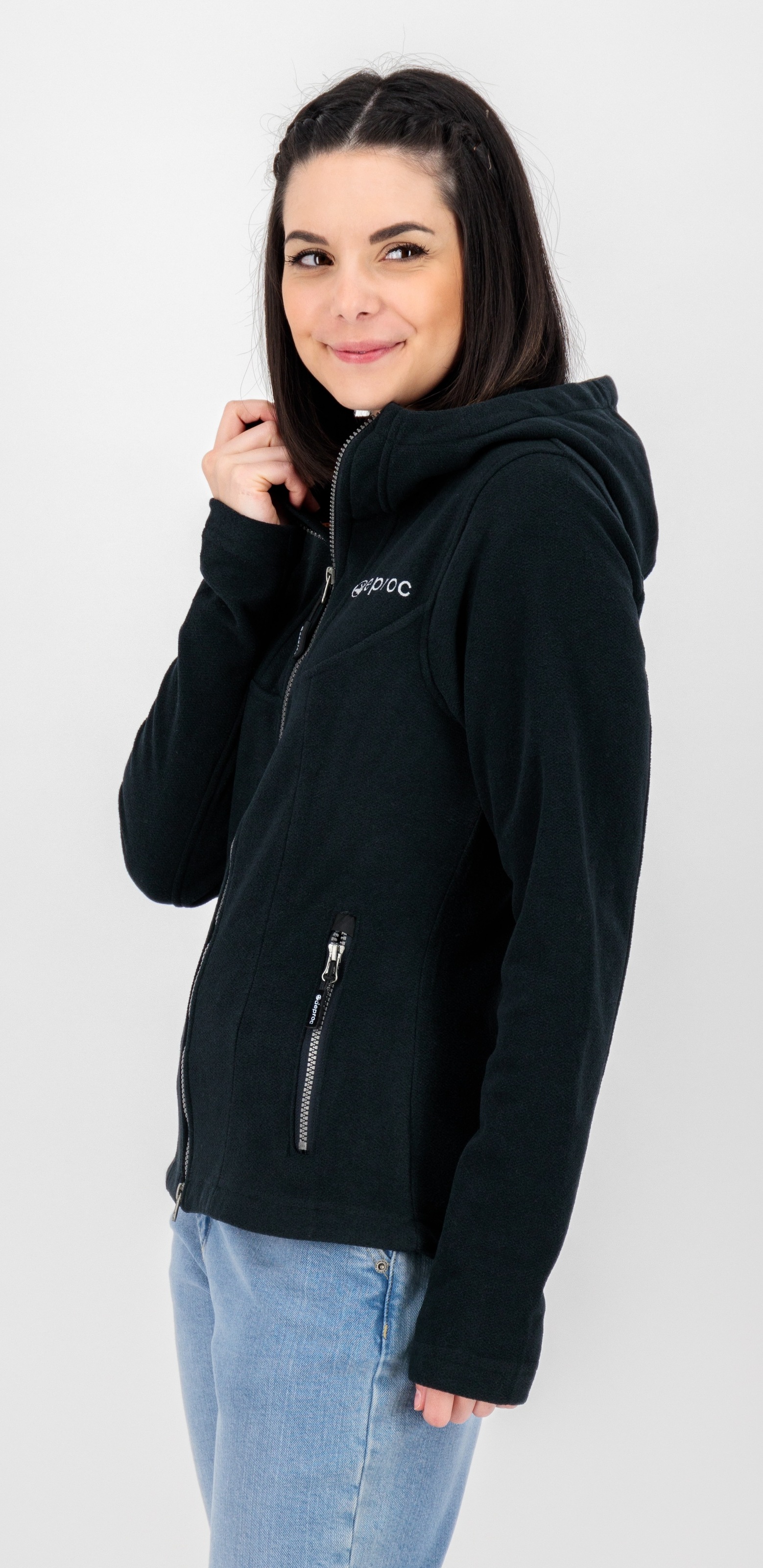DEPROC Active Strickfleecejacke »GLORY MAY«, mit 2-Wege-Reißverschluss