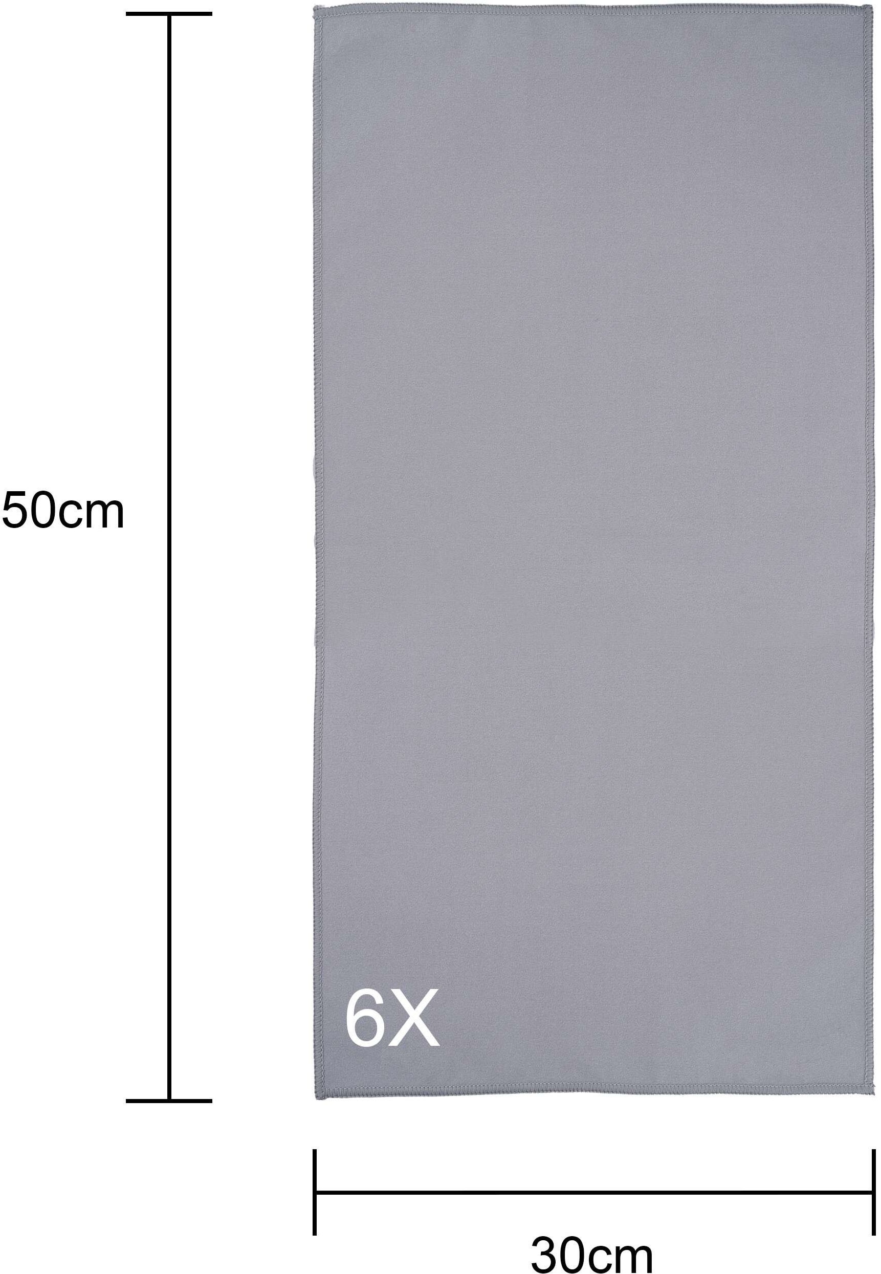 OTTO home Handtücher »Leoa, diverse Größen, Sporthandtuch, Reisehandtuch, Strandtuch« sehr leicht, kompakt, schnelltrocknend, Mikrofaser mit Kontrastnaht