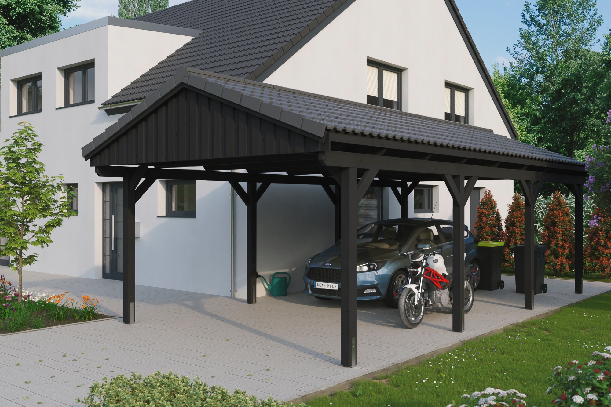 Skanholz Einzelcarport »Fichtelberg«, 379 cm, Anthrazit