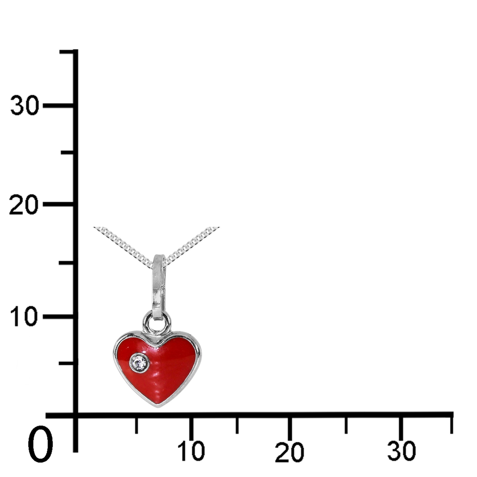 Ostsee-Schmuck Heart Pendant Necklace Red 40cm 2