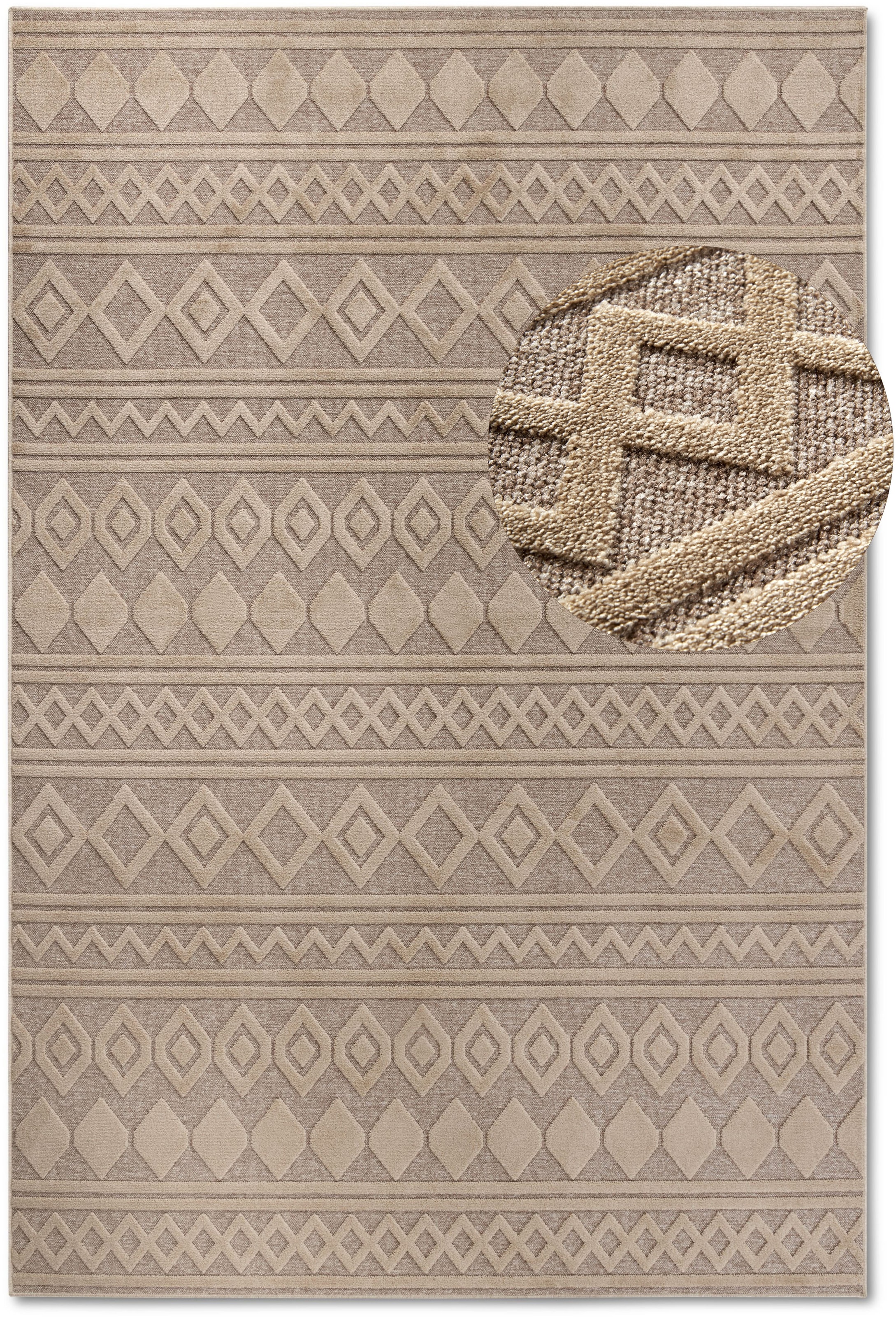 Villeroy & Boch Teppich »Catherine«, rechteckig, 5,5 mm Höhe, Nachhaltig, Wohnzimmer, Schlafzimmer, Modern, Hoch-Tief Effekt, Flur