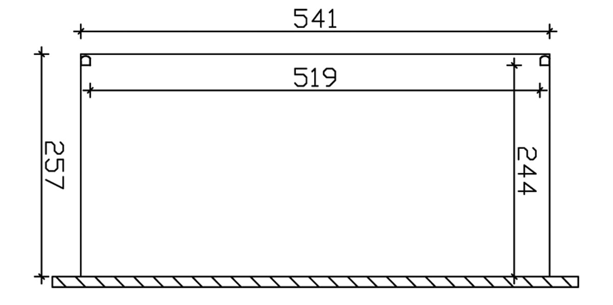 Skanholz Terrassendach »Genua«, 541 cm Breite, verschiedene Tiefe